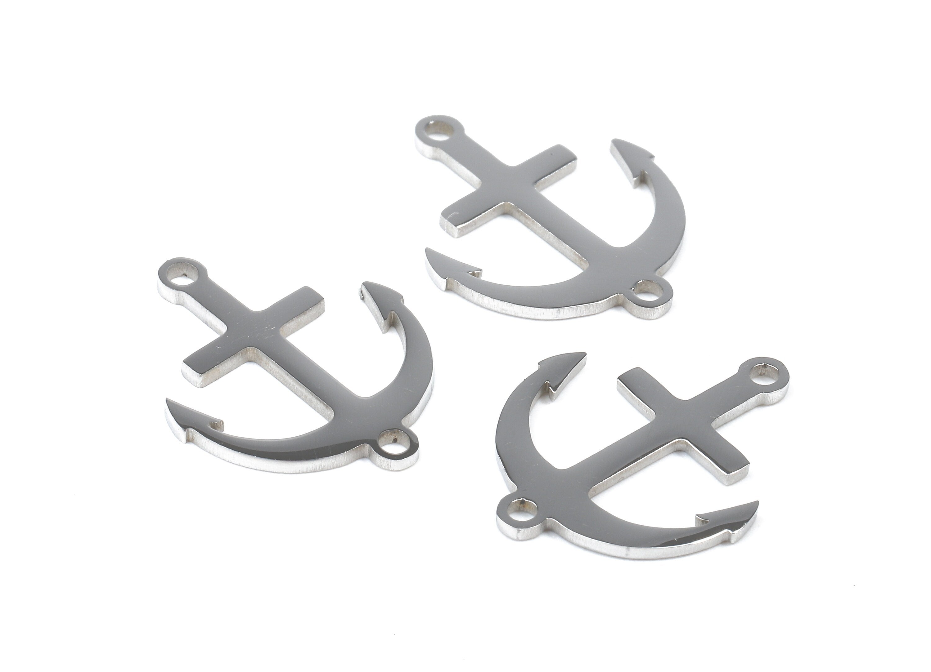 Stainless Steel anchor Connector - anchor Earrings Charms and Pendant - Bracelet Pendant - 18.84x15.01x0.95mm - SS1146 - DOMEDBAZAAR