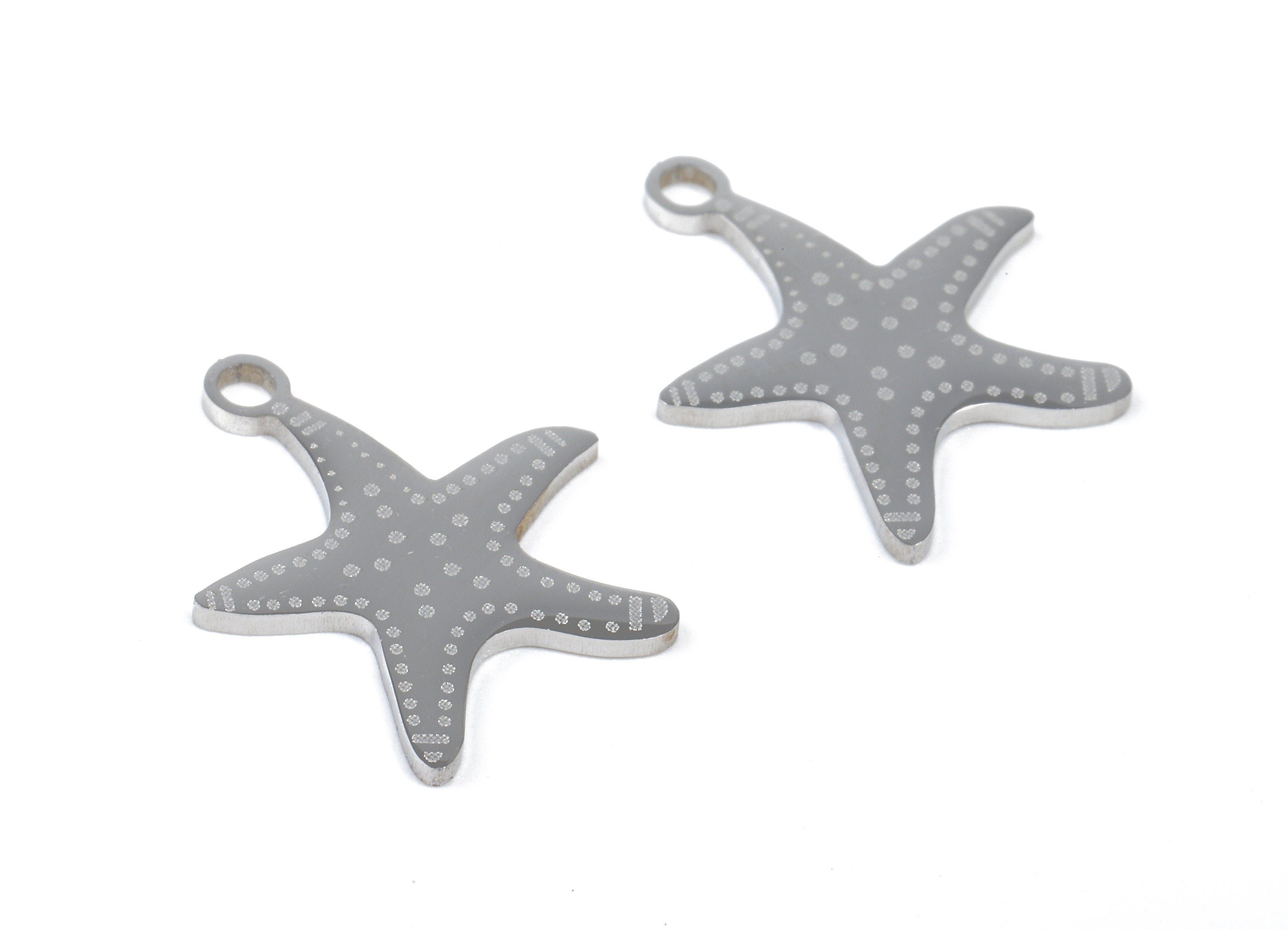 Stainless Steel Starfish Charms - Starfish Earrings and Pendant - Bracelet Pendant - Jewelry Supplies - 18.01x15.01x0.95mm - SS1025 - DOMEDBAZAAR