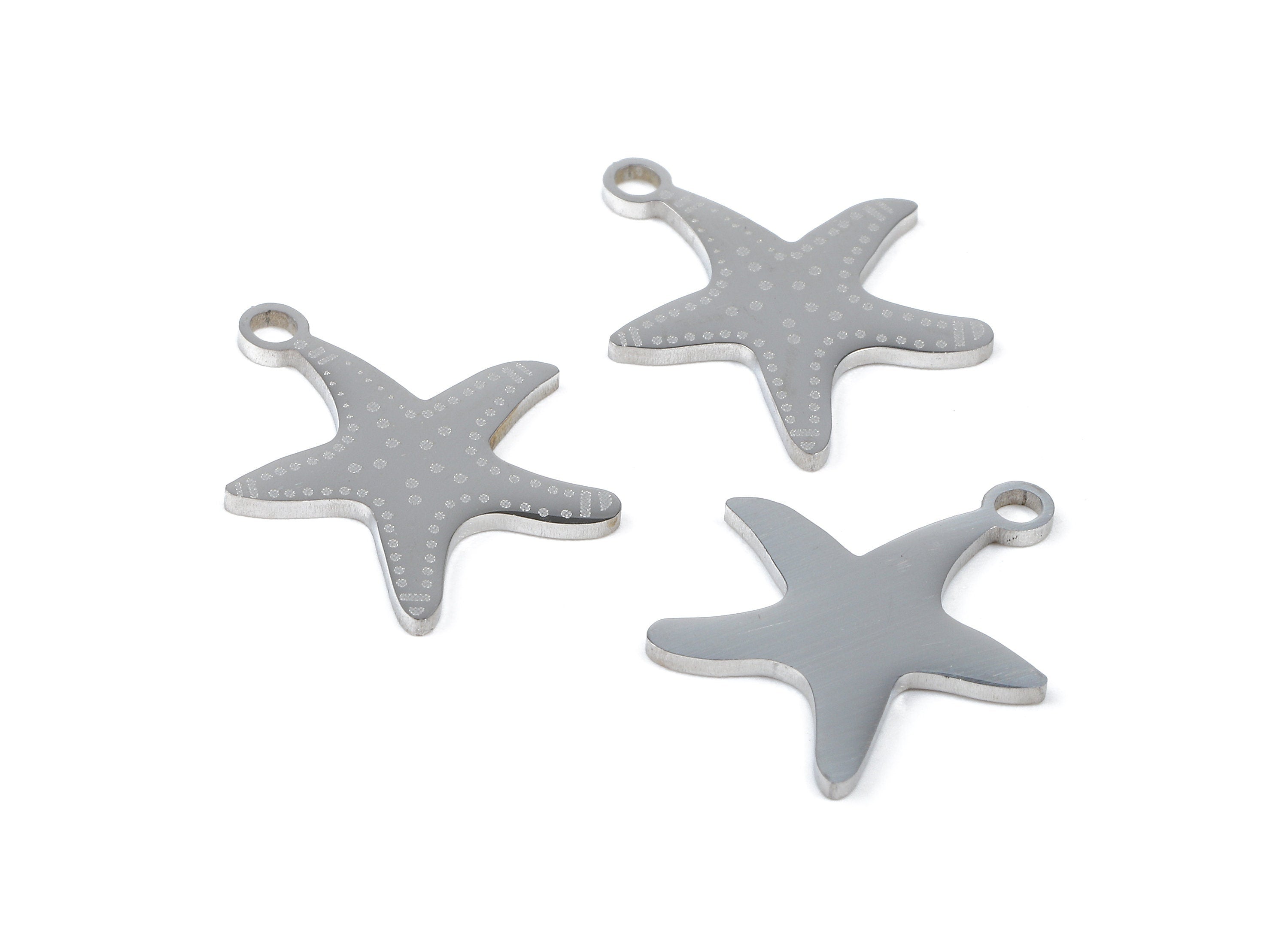 Stainless Steel Starfish Charms - Starfish Earrings and Pendant - Bracelet Pendant - Jewelry Supplies - 18.01x15.01x0.95mm - SS1025 - DOMEDBAZAAR