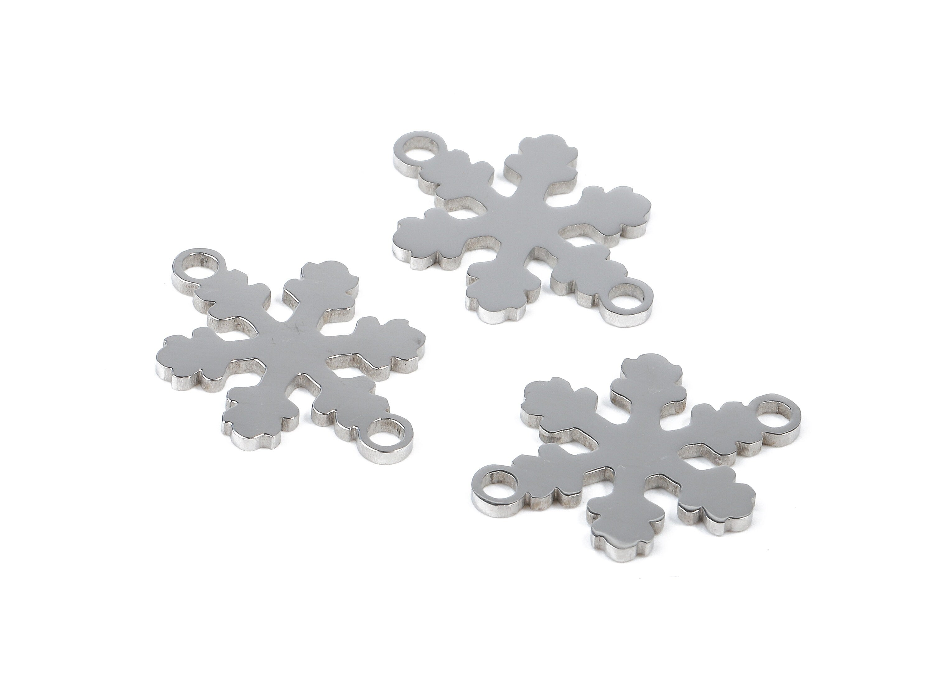 Stainless Steel Snowflake Connector - Snowflake Earrings Charms and Pendant - Bracelet Pendant - 18.77x13.59x0.94mm - SS1130 - DOMEDBAZAAR