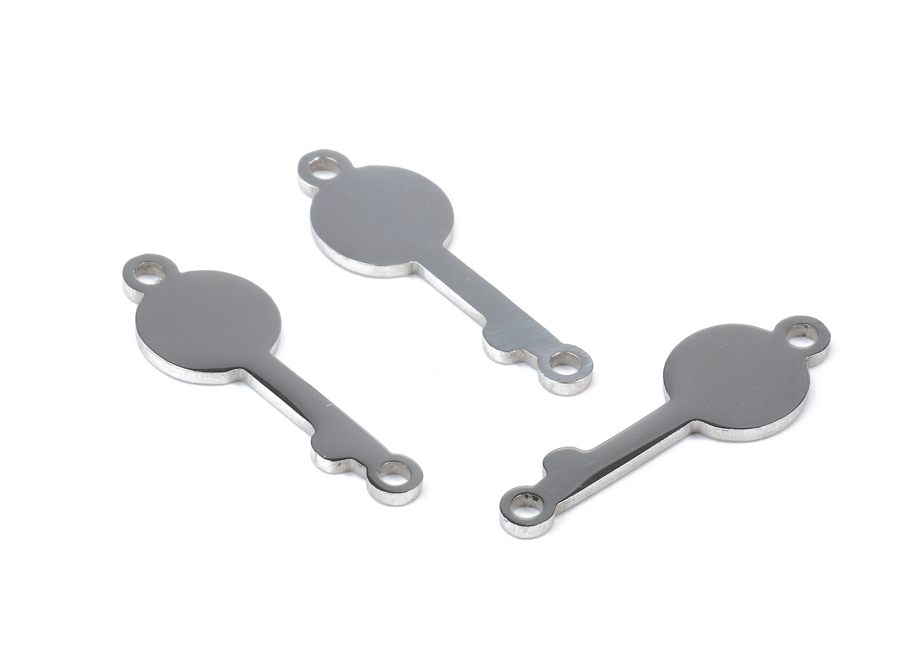 Stainless Steel Key Connector - Key Earrings Charms and Pendant - Bracelet Pendant - 20.47x7.13x0.95mm - SS1123 - DOMEDBAZAAR