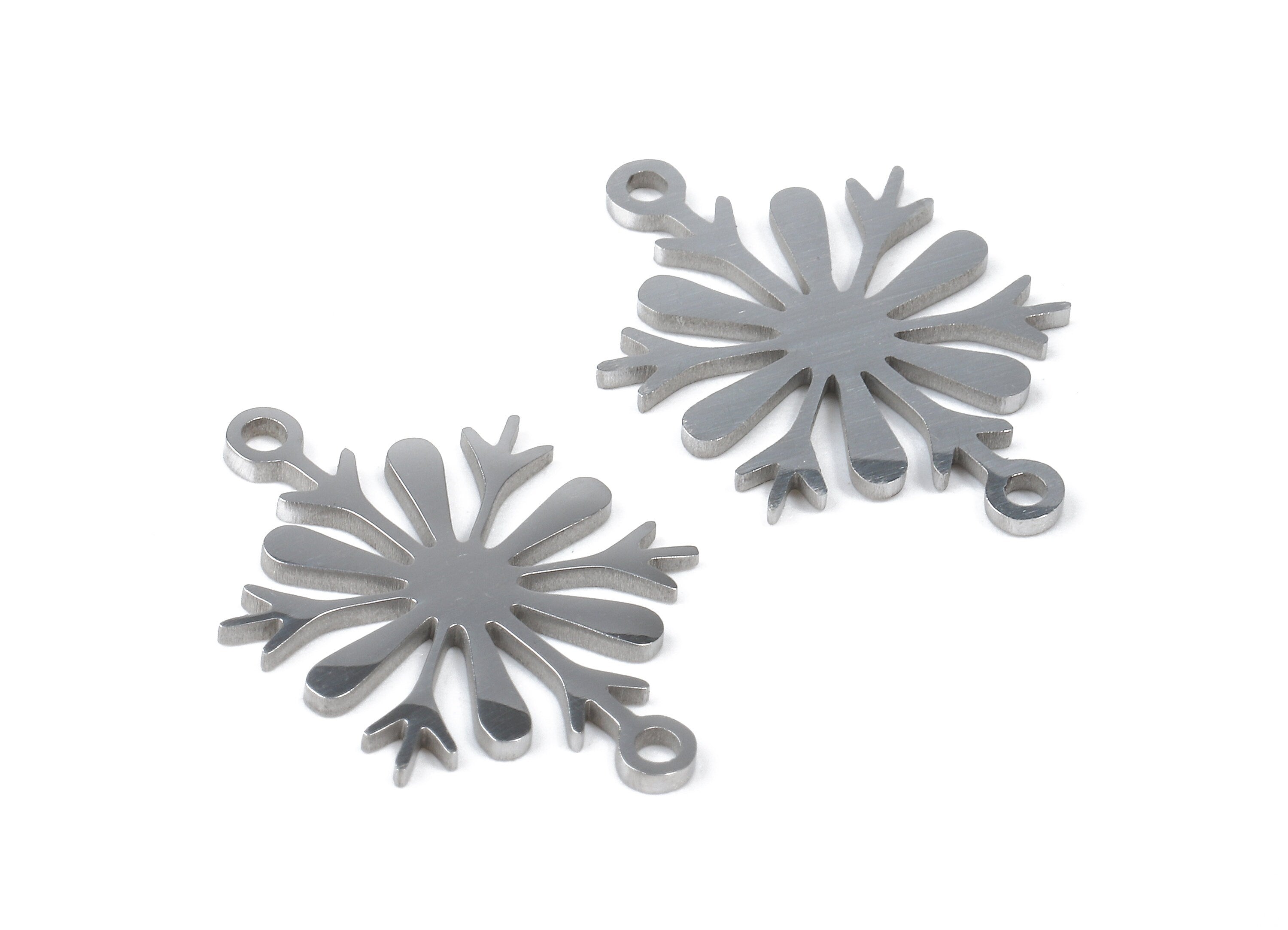 Stainless Steel Flower Connector - Flower Earrings Charms and Pendant - Bracelet Pendant - 20.03x13.48x0.94mm - SS1152 - DOMEDBAZAAR