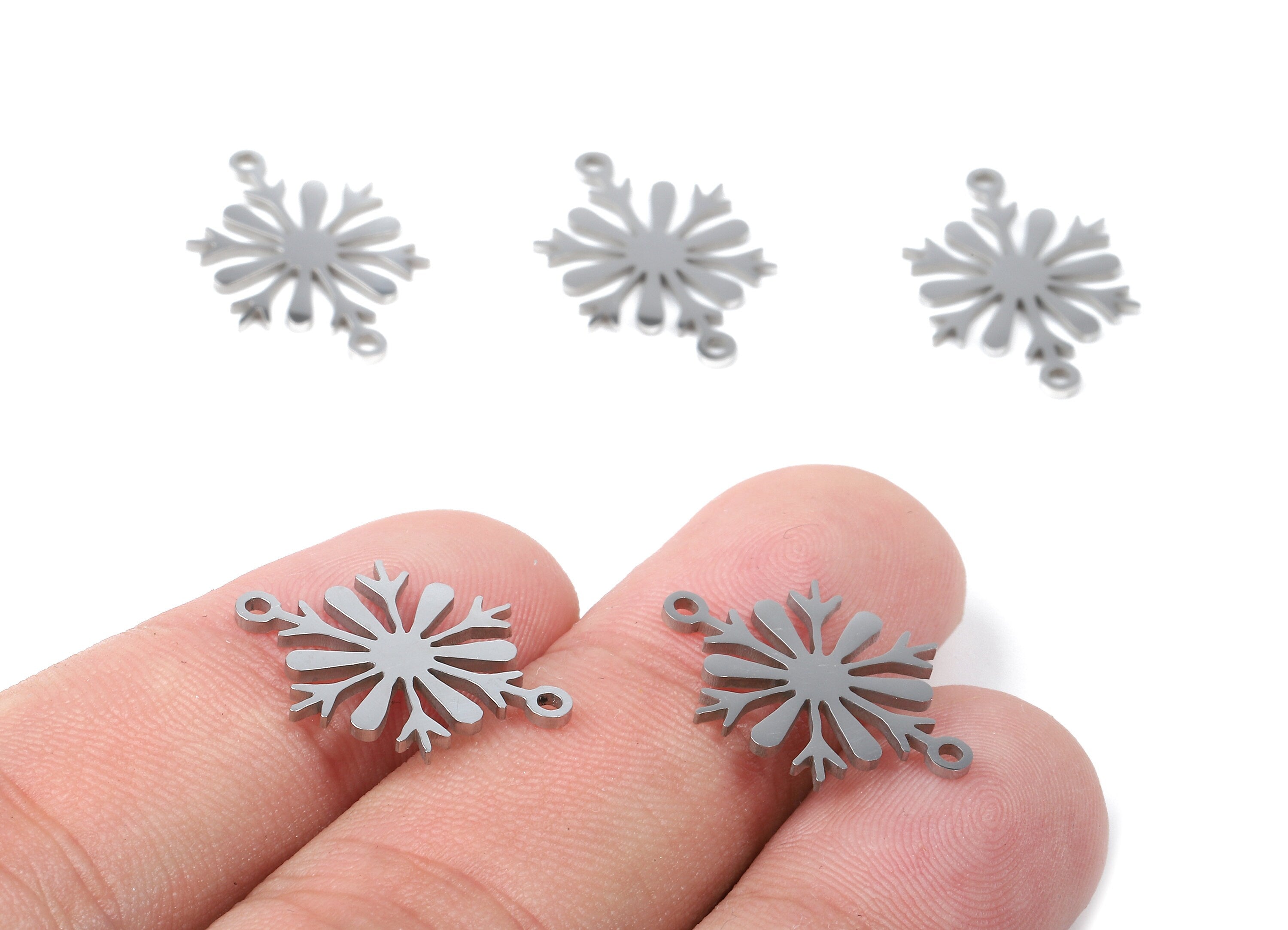 Stainless Steel Flower Connector - Flower Earrings Charms and Pendant - Bracelet Pendant - 20.03x13.48x0.94mm - SS1152 - DOMEDBAZAAR