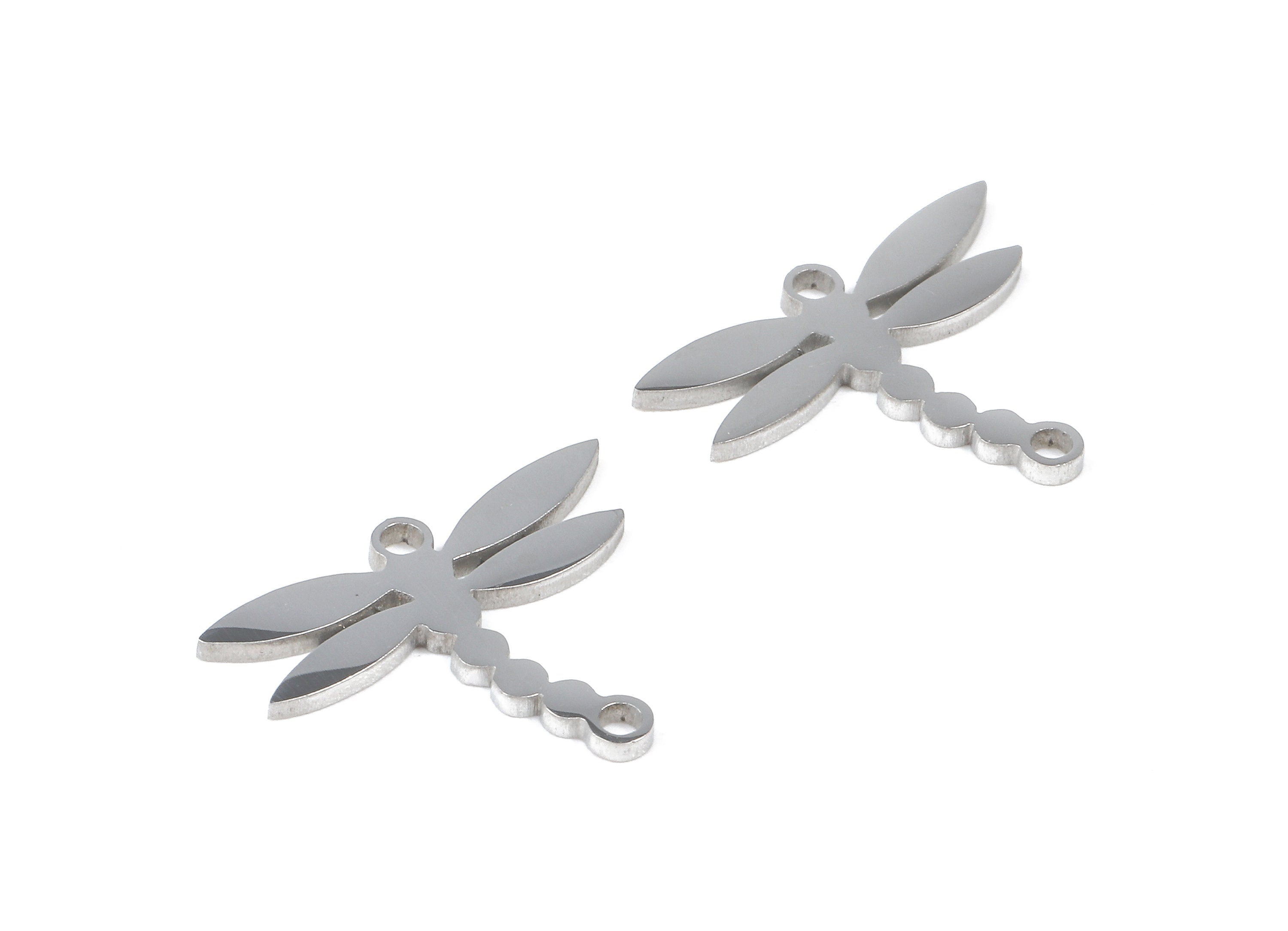 Stainless Steel Dragonfly Connector - Dragonfly Earrings Charms and Pendant - Bracelet Pendant - 16.4x12.82x0.97mm - SS1101 - DOMEDBAZAAR
