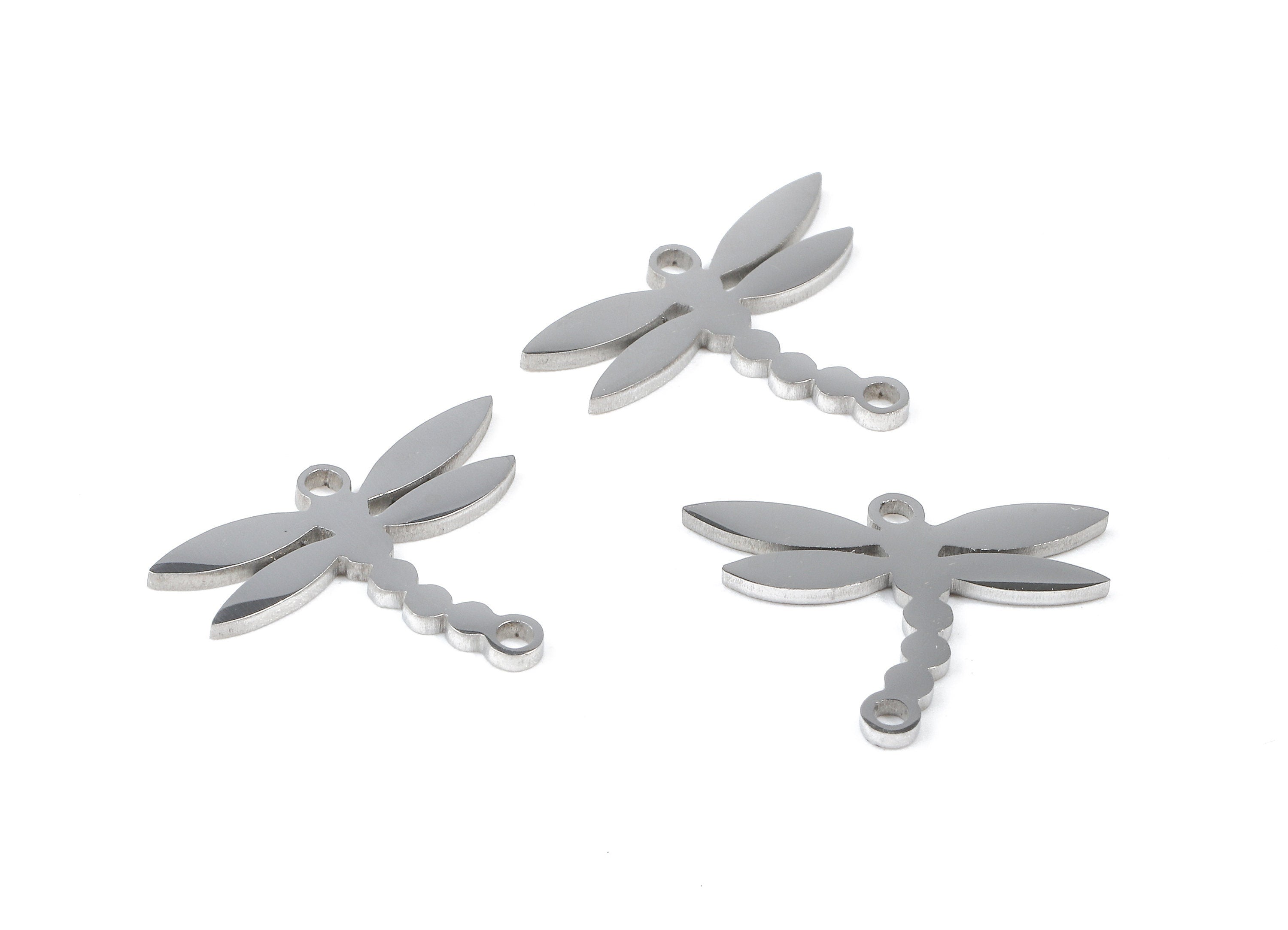 Stainless Steel Dragonfly Connector - Dragonfly Earrings Charms and Pendant - Bracelet Pendant - 16.4x12.82x0.97mm - SS1101 - DOMEDBAZAAR