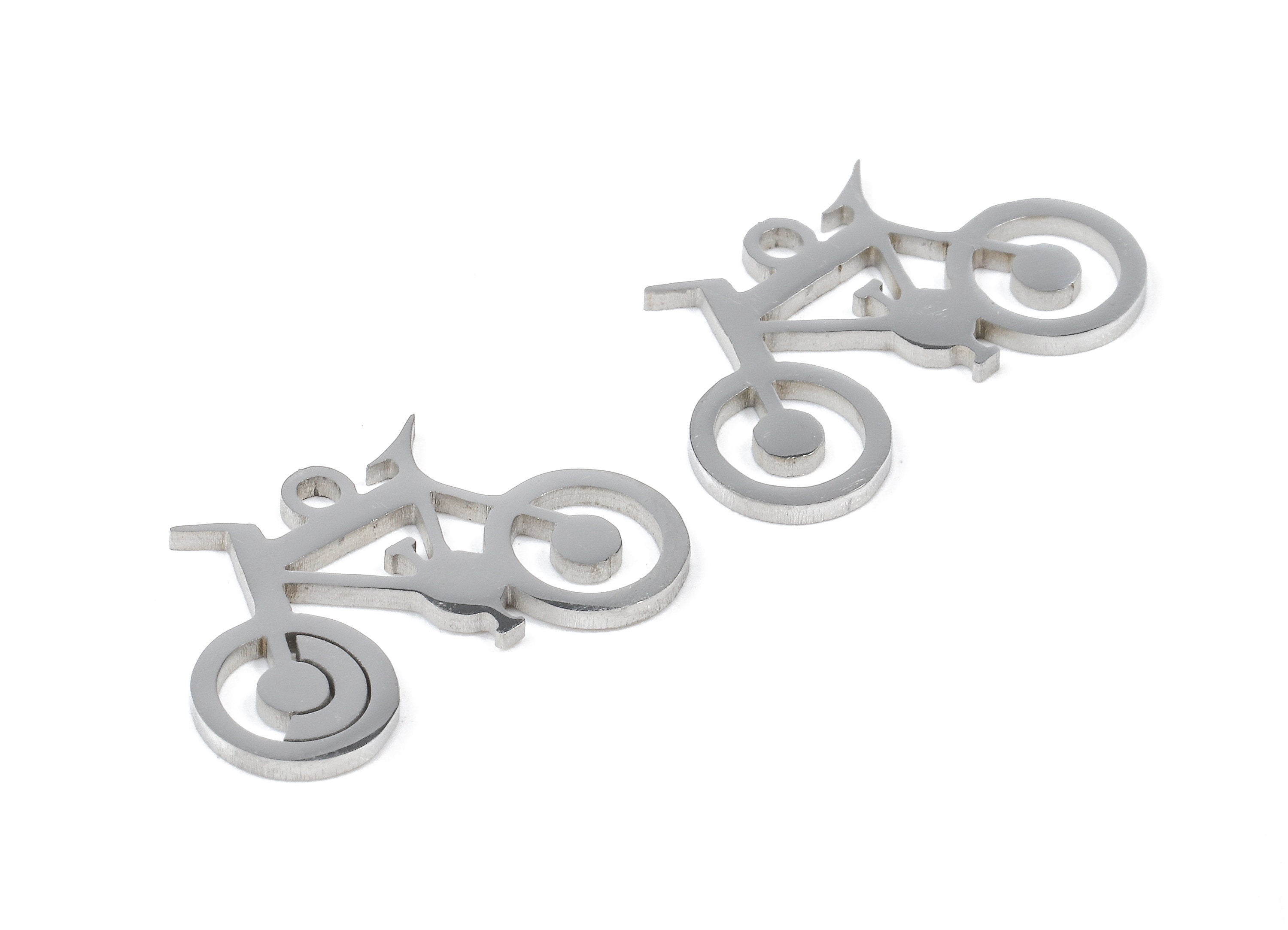 Stainless Steel Bicycle Charms - Bicycle Earrings and Pendant - Bracelet Pendant - Jewelry Supplies - 19.78x12.15x0.94mm - SS1081 - DOMEDBAZAAR