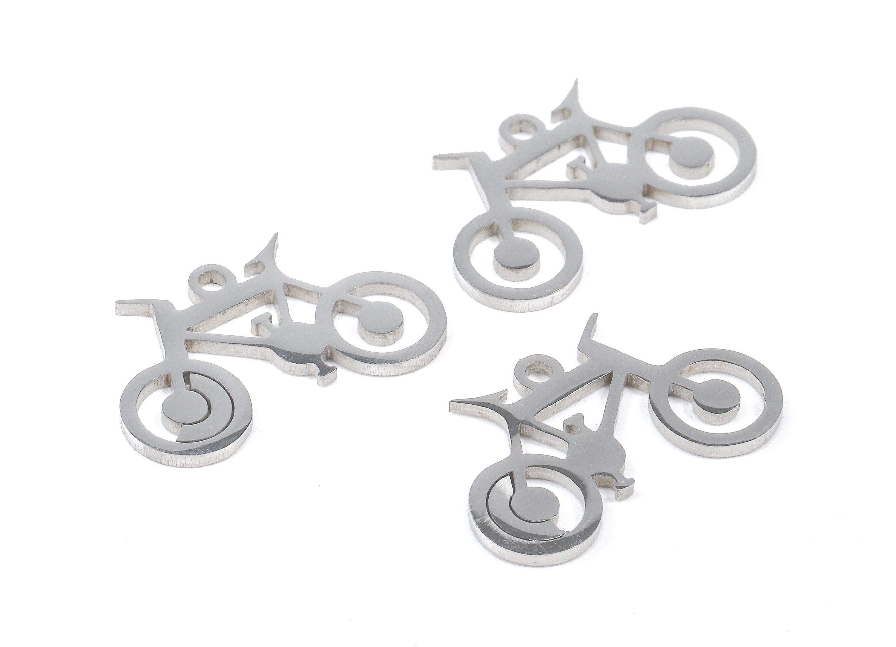 Stainless Steel Bicycle Charms - Bicycle Earrings and Pendant - Bracelet Pendant - Jewelry Supplies - 19.78x12.15x0.94mm - SS1081 - DOMEDBAZAAR