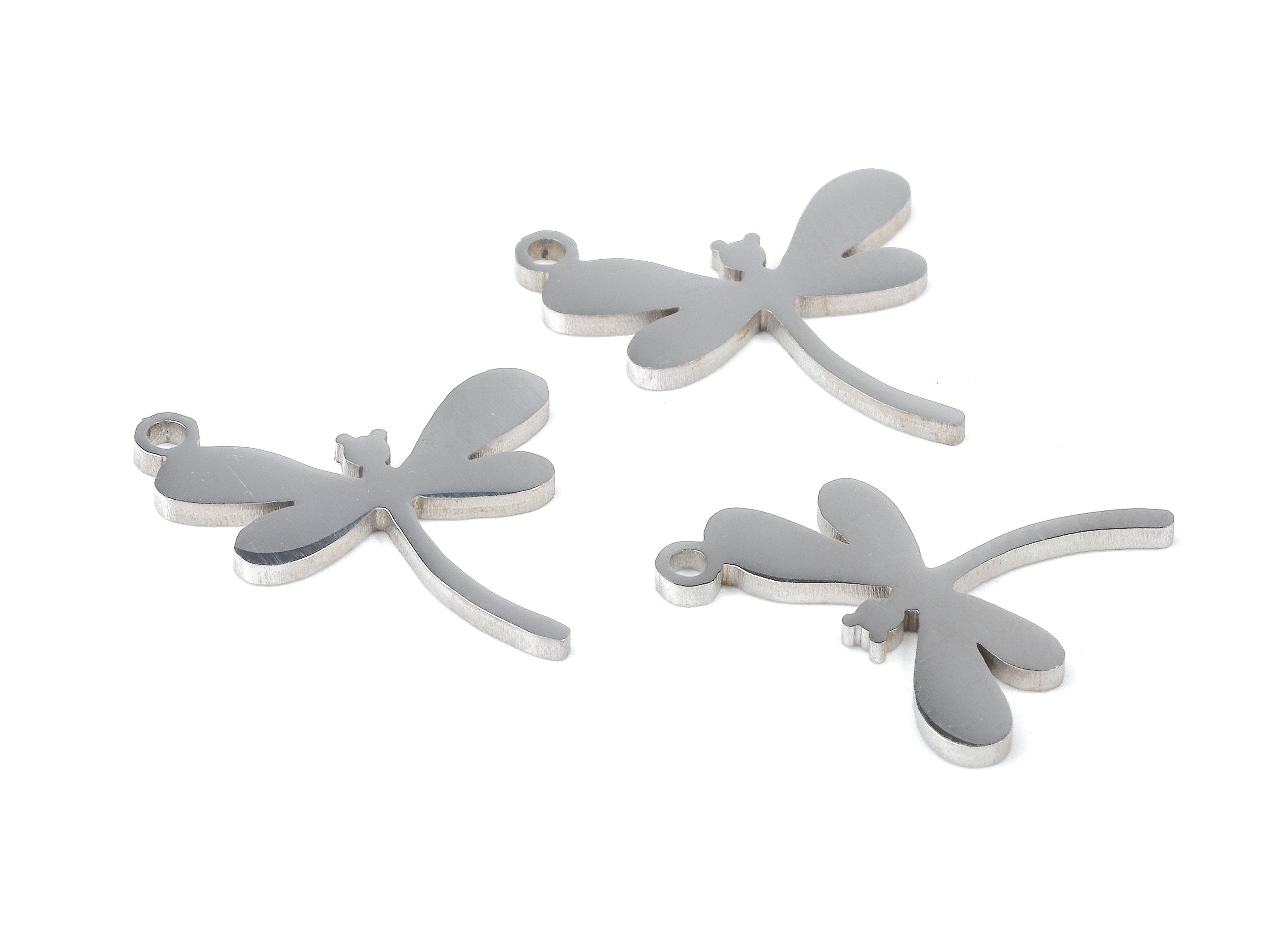 Stainless Steel Dragonfly Charms - Dragonfly Earrings and Pendant - Bracelet Pendant - Jewelry Supplies - 15.18x13.52x0.94mm - SS1059 - DOMEDBAZAAR