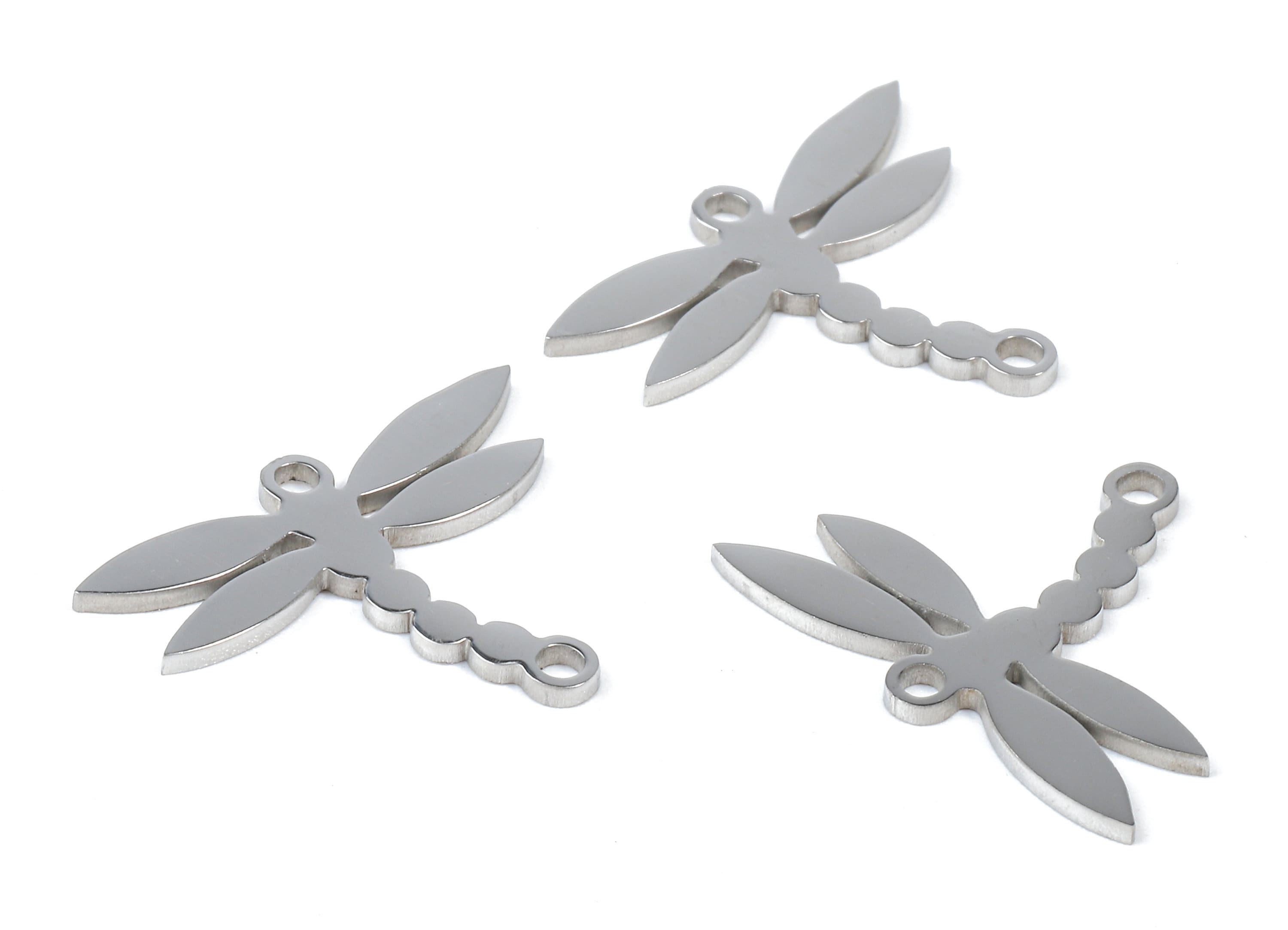 Stainless Steel Dragonfly Connector - Dragonfly Earrings Charms and Pendant - Bracelet Pendant - 16.05x20.36x0.96mm - SS1126 - DOMEDBAZAAR