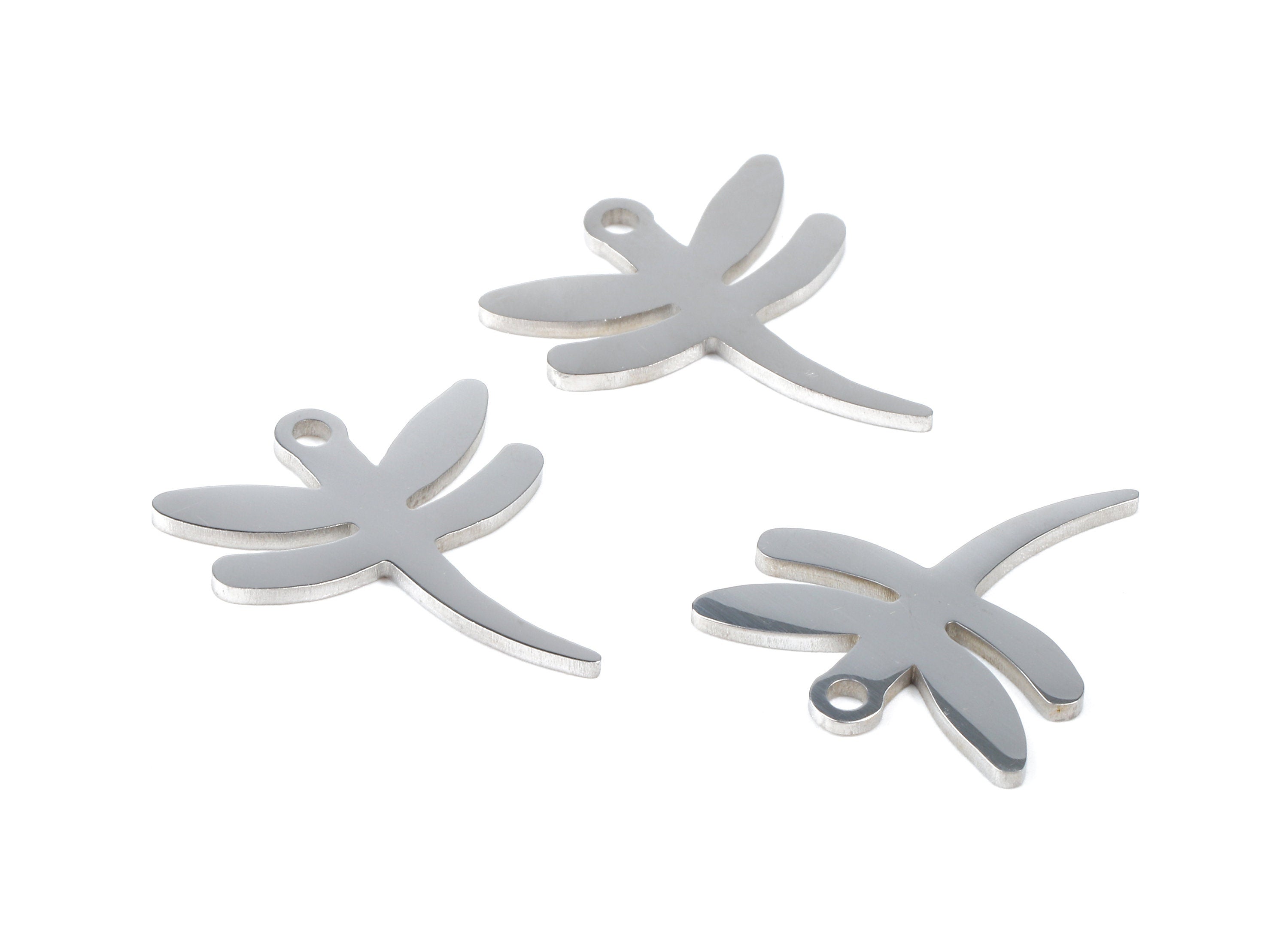 Stainless Steel Dragonfly Charms - Dragonfly Earrings and Pendant - Bracelet Pendant - Jewelry Supplies - 17.57x15.02x0.94mm - SS1060 - DOMEDBAZAAR