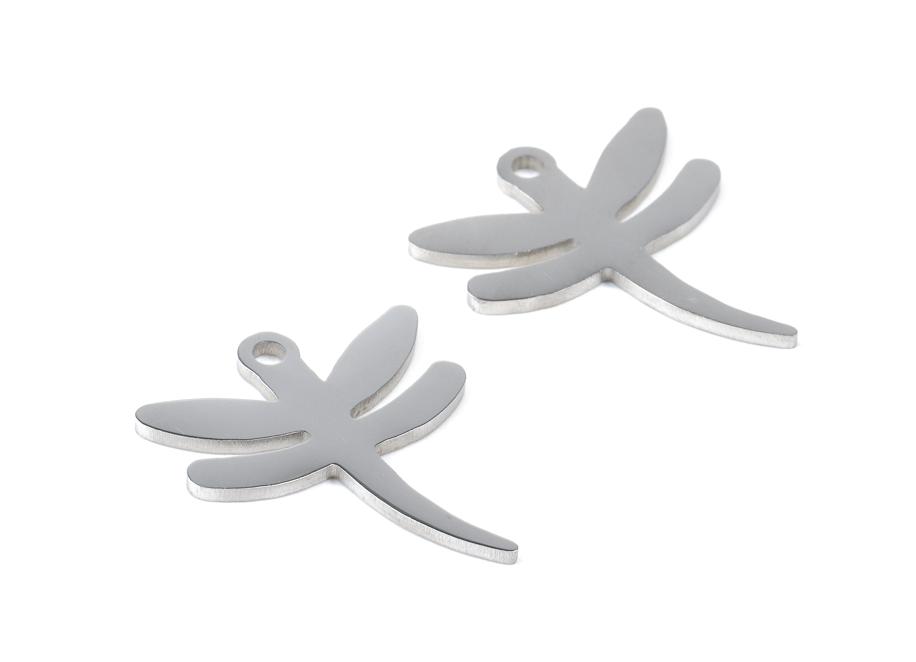 Stainless Steel Dragonfly Charms - Dragonfly Earrings and Pendant - Bracelet Pendant - Jewelry Supplies - 17.57x15.02x0.94mm - SS1060 - DOMEDBAZAAR