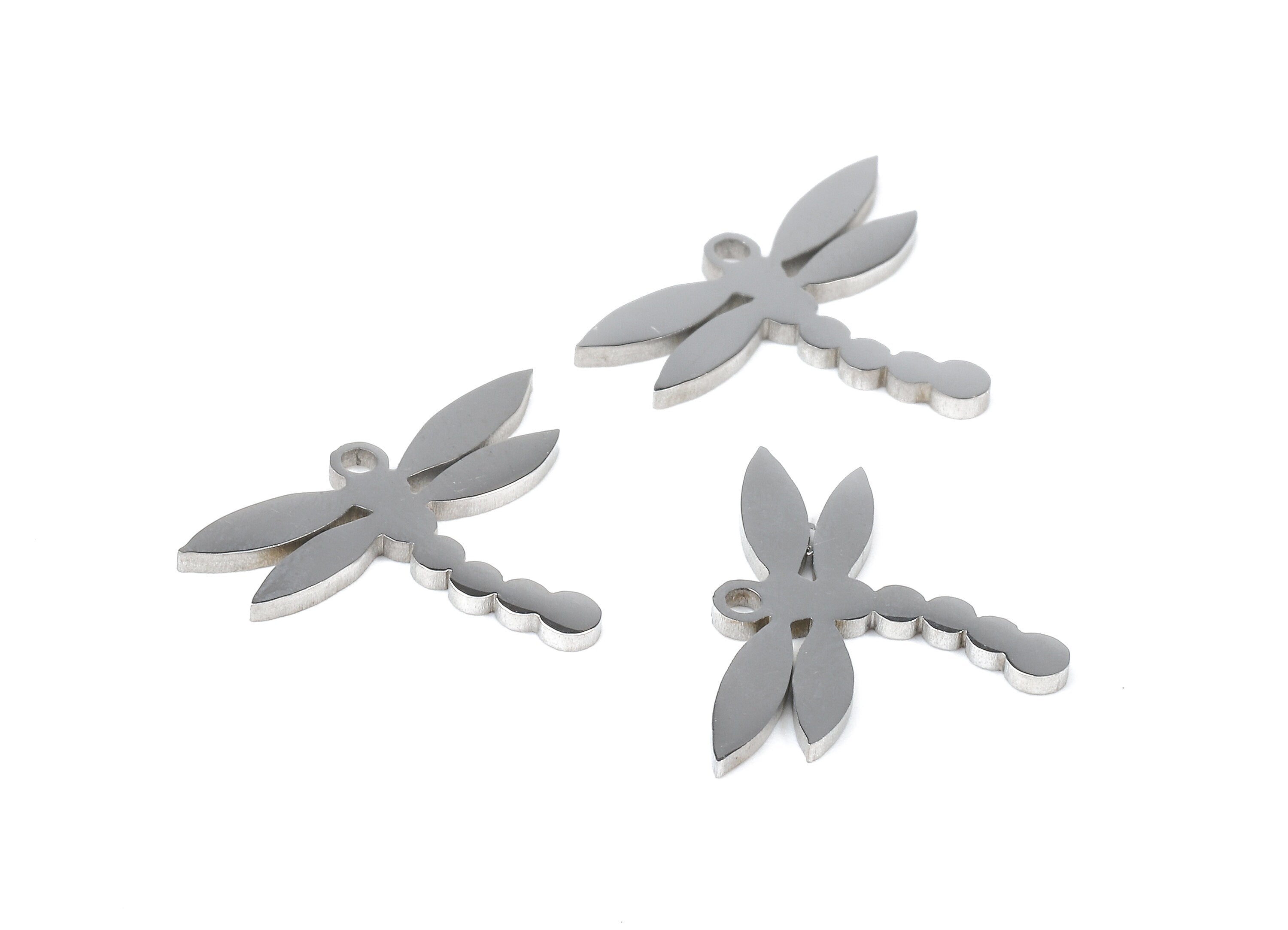 Stainless Steel Dragonfly Charms - Dragonfly Earrings and Pendant - Bracelet Pendant - Jewelry Supplies - 12.78x16.38x0.96mm - SS1062 - DOMEDBAZAAR