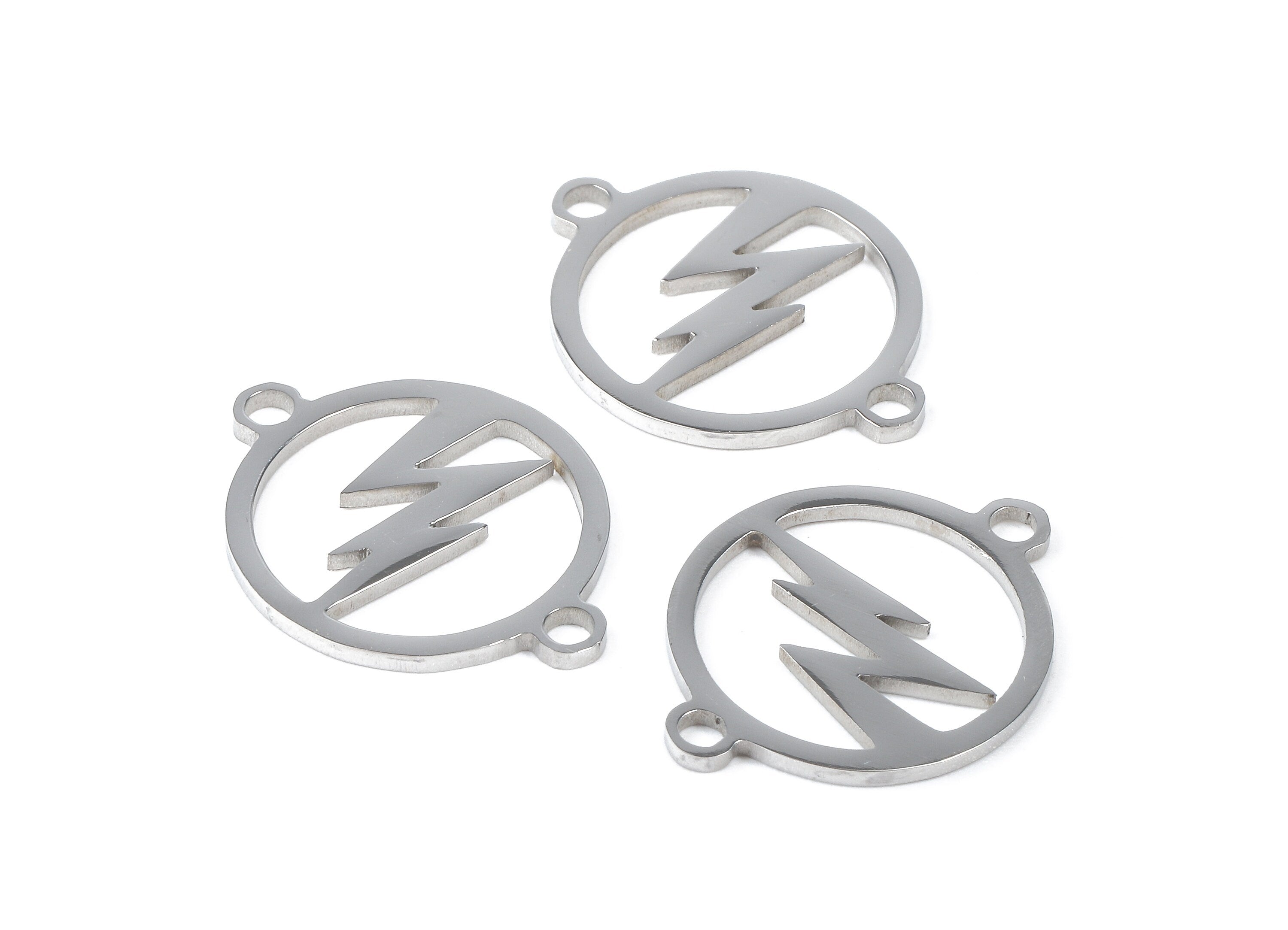 Stainless Steel Flash Connector - Flash Earrings Charms and Pendant - Bracelet Pendant - 19.61x15.35x0.95mm - SS1136 - DOMEDBAZAAR