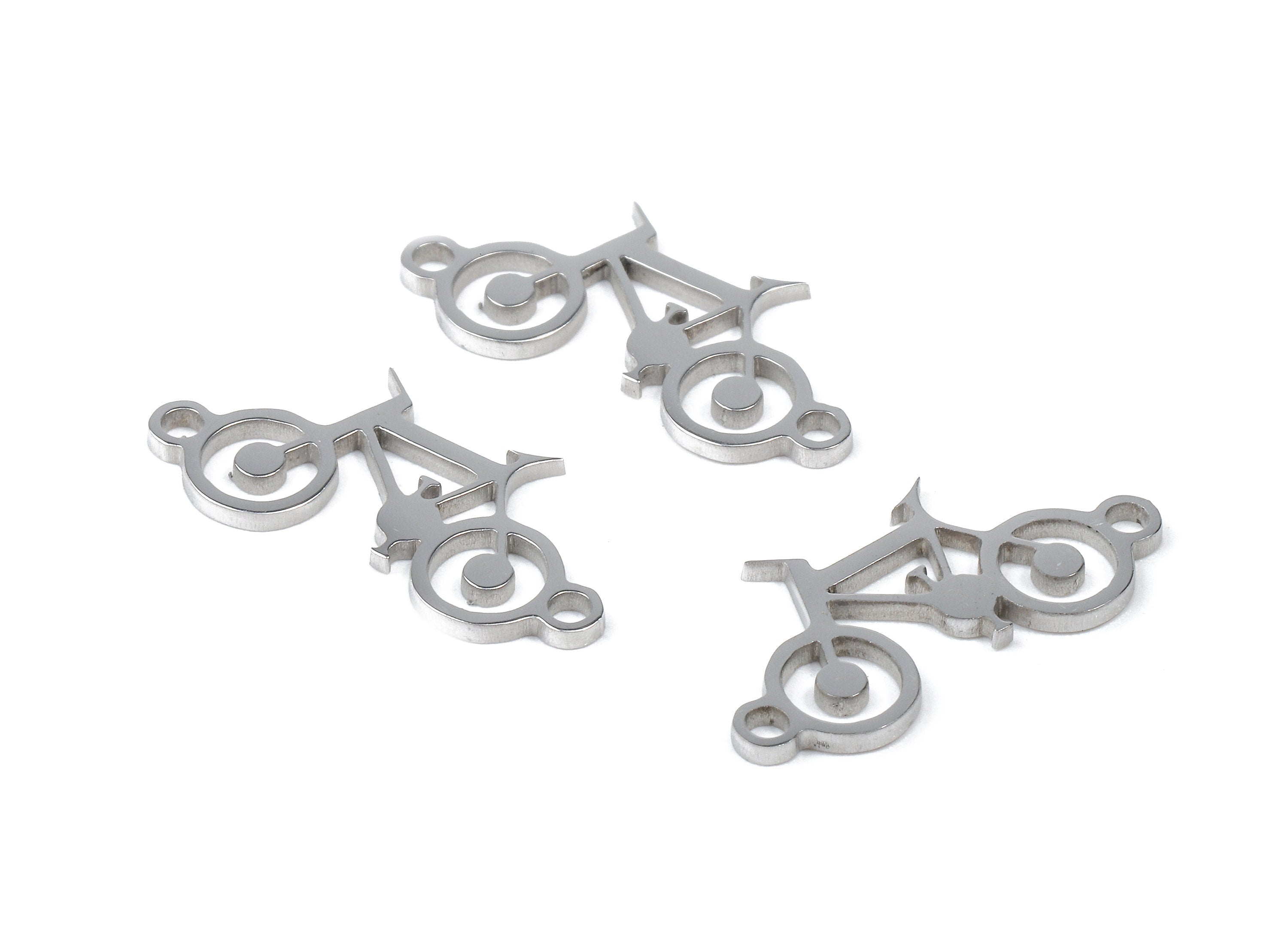 Stainless Steel Bicycler Connector - Bicycler Earrings Charms and Pendant - Bracelet Pendant - 20.24x12.15x0.94mm - SS1102 - DOMEDBAZAAR