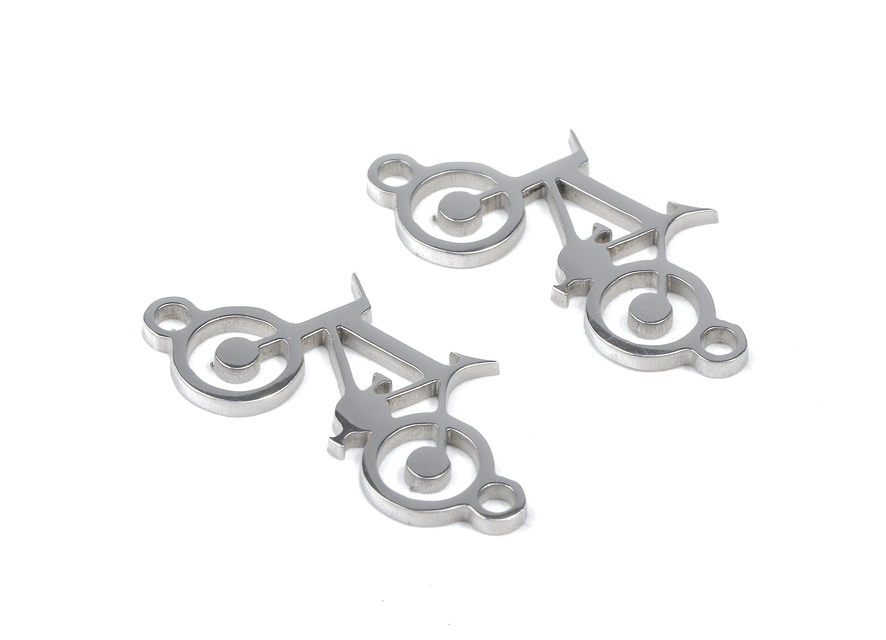 Stainless Steel Bicycler Connector - Bicycler Earrings Charms and Pendant - Bracelet Pendant - 20.24x12.15x0.94mm - SS1102 - DOMEDBAZAAR