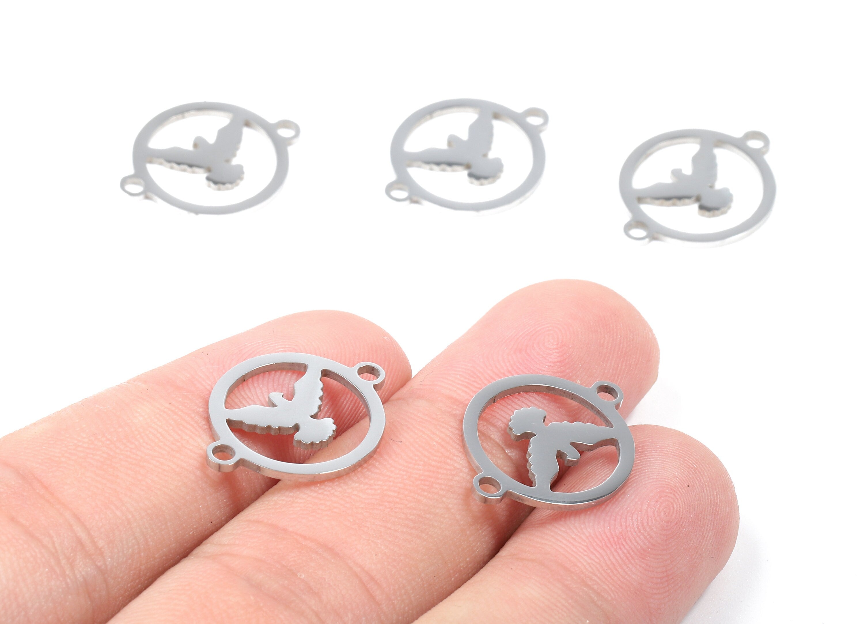 Stainless Steel Eagle Connector - Eagle Earrings Charms and Pendant - Bracelet Pendant - 19.8x15.4x0.95mm - SS1119 - DOMEDBAZAAR