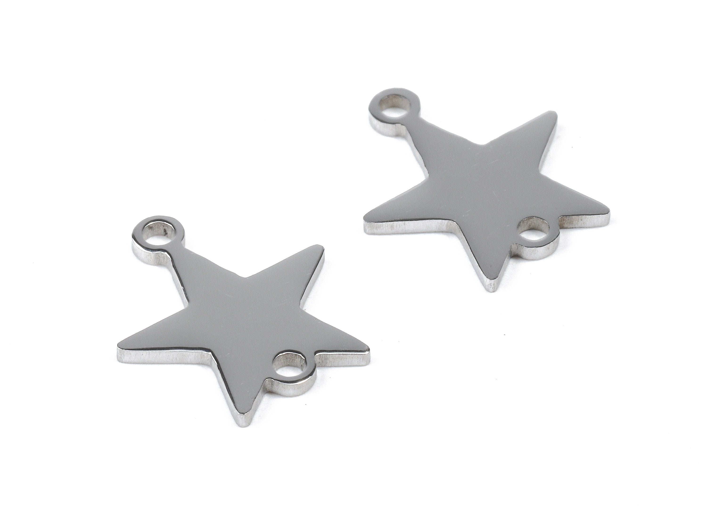 Stainless Steel Star Connector - Star Earrings Charms and Pendant - Bracelet Pendant - 15.01x12.06x0.94mm - SS1117 - DOMEDBAZAAR