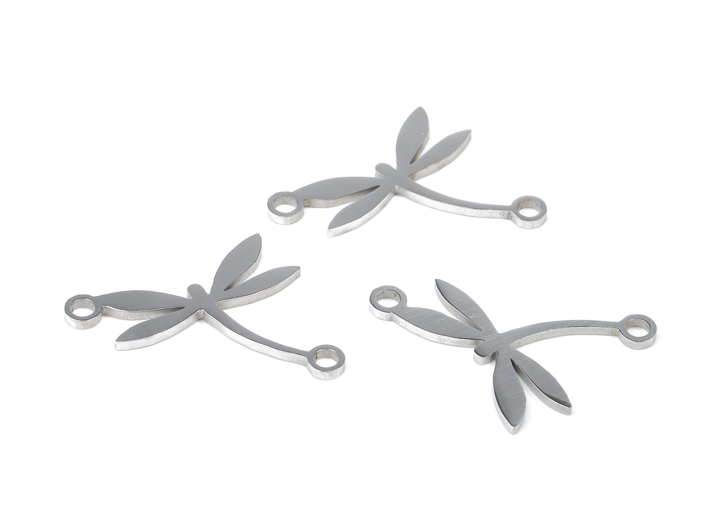 Stainless Steel Dragonfly Connector - Dragonfly Earrings Charms and Pendant - Bracelet Pendant - 20.23x18.83x1.06mm - SS1142 - DOMEDBAZAAR