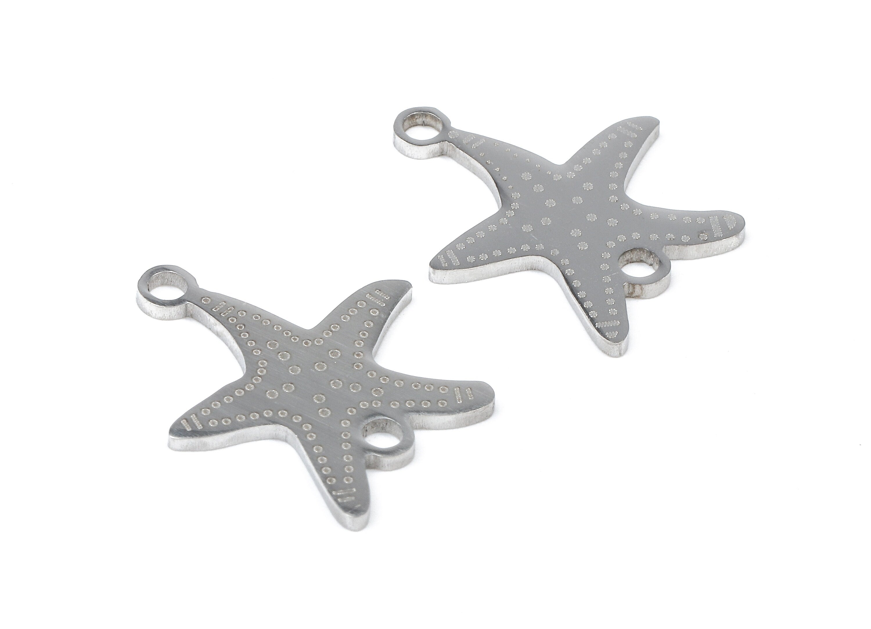 Stainless Steel Starfish Connector - Starfish Earrings Charms and Pendant - Bracelet Pendant - 18.01x15.01x0.95mm - SS1100 - DOMEDBAZAAR