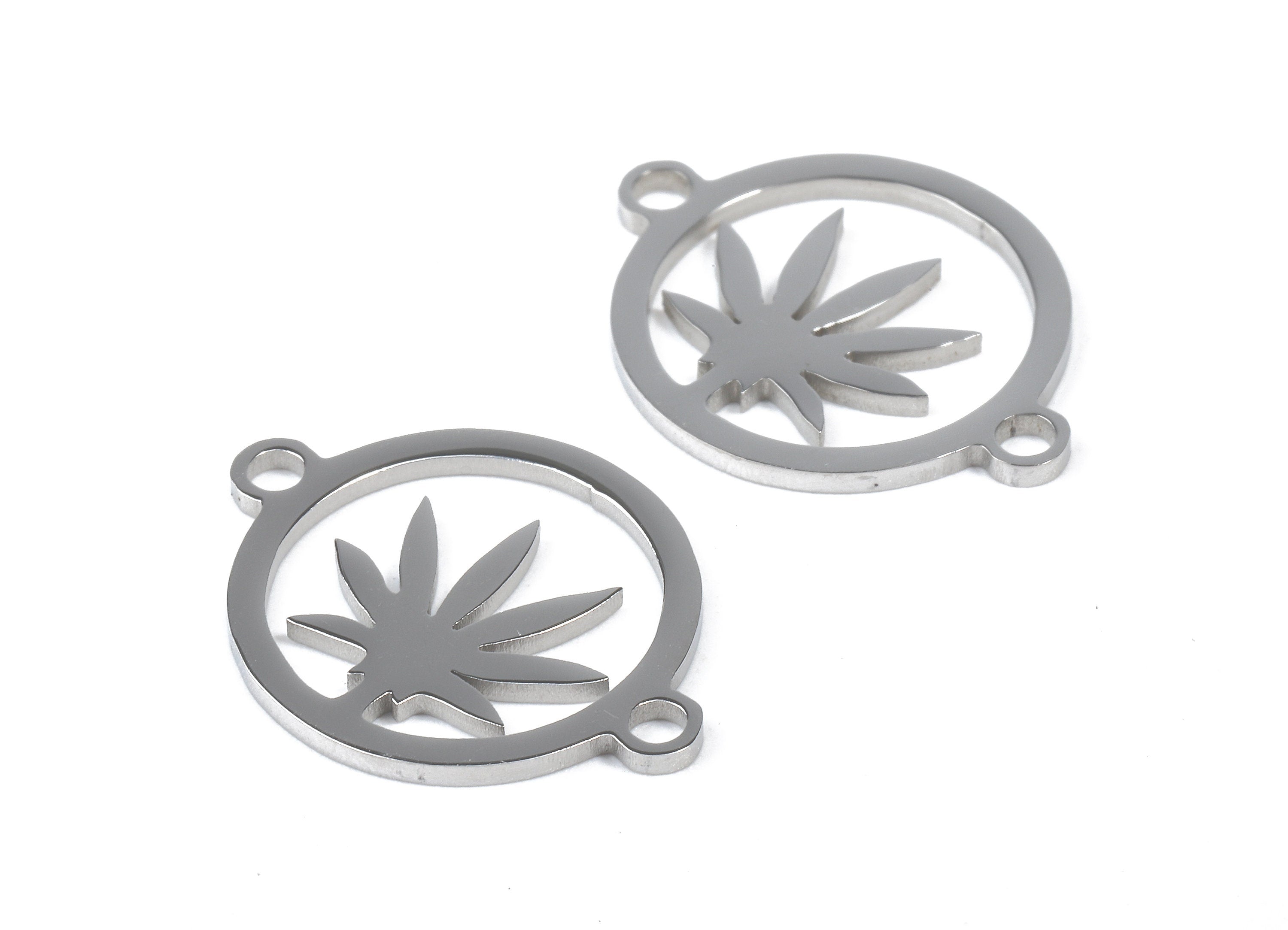 Stainless Steel Flower Connector - Flower Earrings Charms and Pendant - Bracelet Pendant - 19.77x15.4x0.96mm - SS1138 - DOMEDBAZAAR