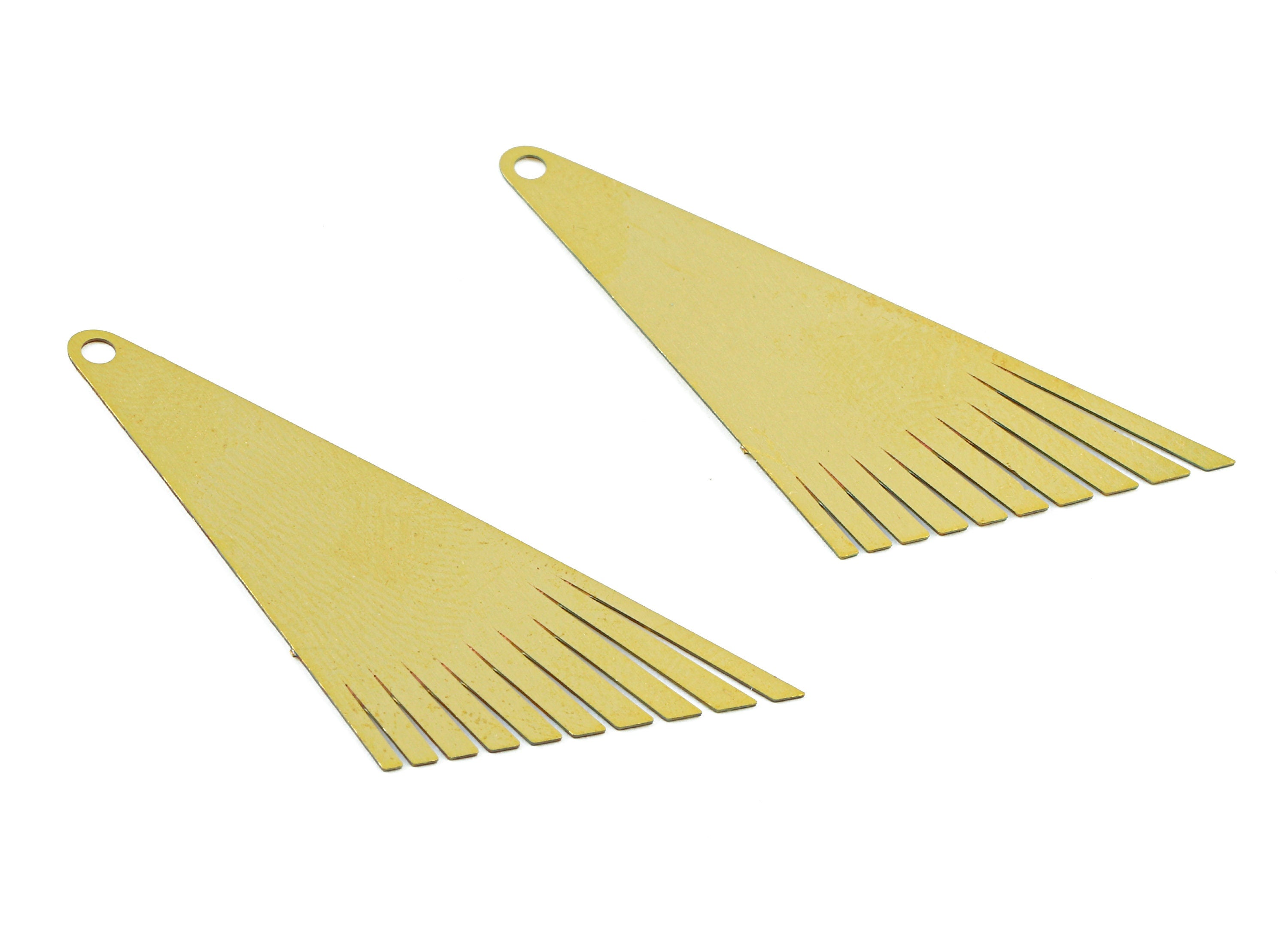 Personalized stamping blank - Brass Triangle Charms - Raw Brass Triangle Earrings and Pendant - 42x20x0.3mm - JJB5742 - DOMEDBAZAAR