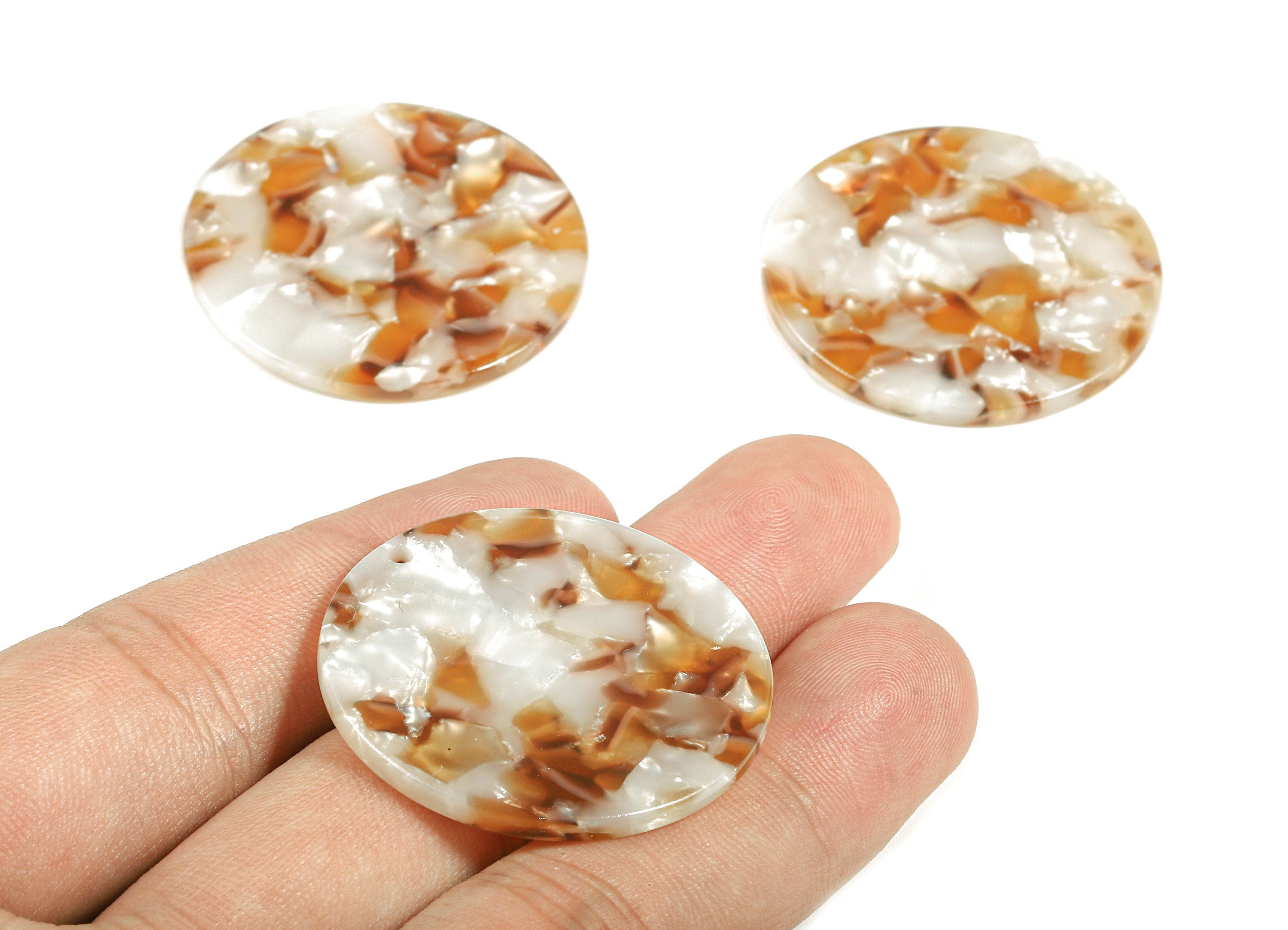 Acetate Round Charms - Coin Earrings and Pendant - Earring Findings - Jewelry Supplys - Color Code: A376 - 35x35x2.11mm - AC1135-A376 - DOMEDBAZAAR