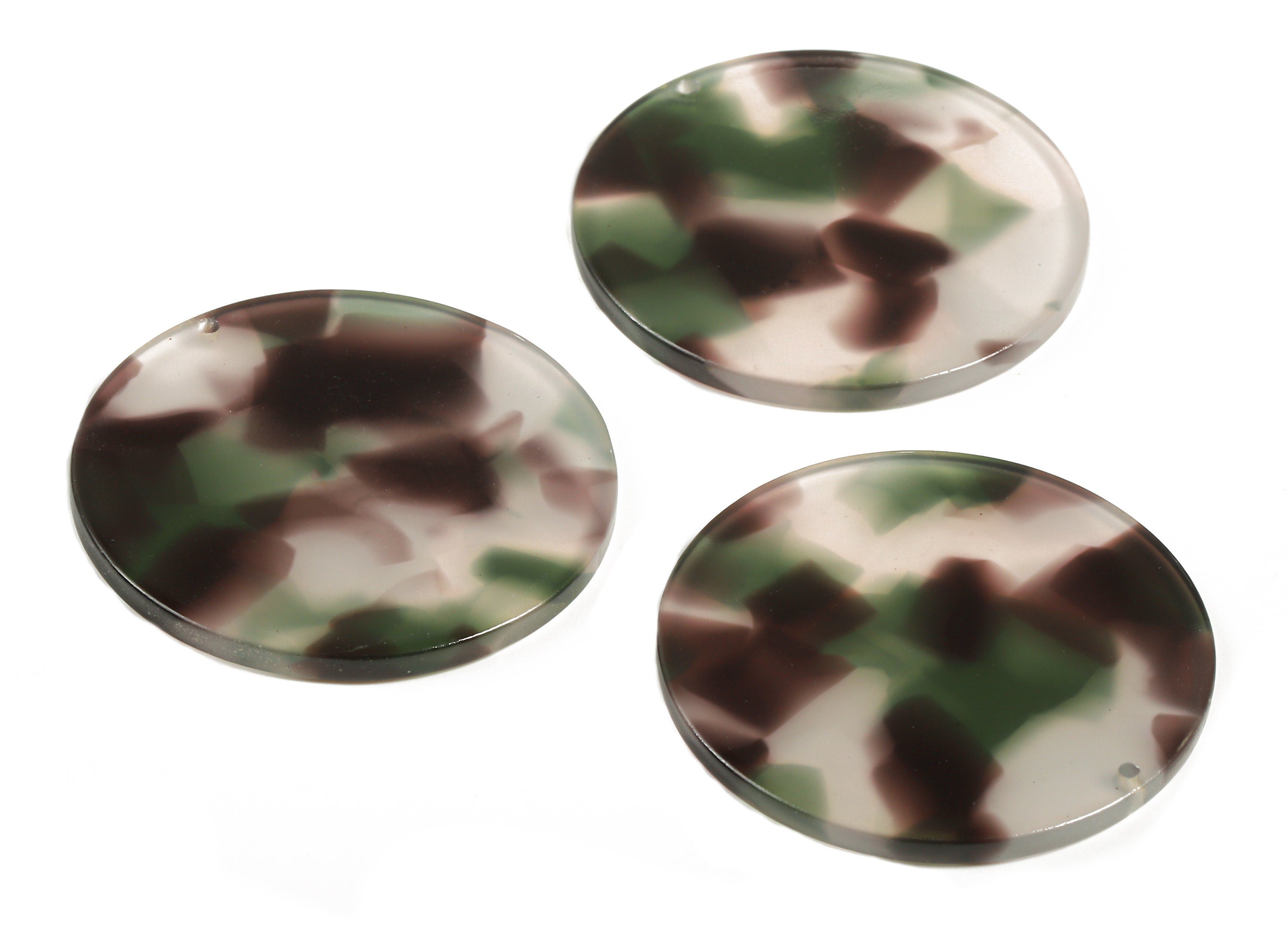 Acetate Round Charms - Round Earrings and Pendant - Earring Findings - Jewelry Supplies - Color Code: A349 - 37.4x37.4x2.54mm - AC1571-A349 - DOMEDBAZAAR
