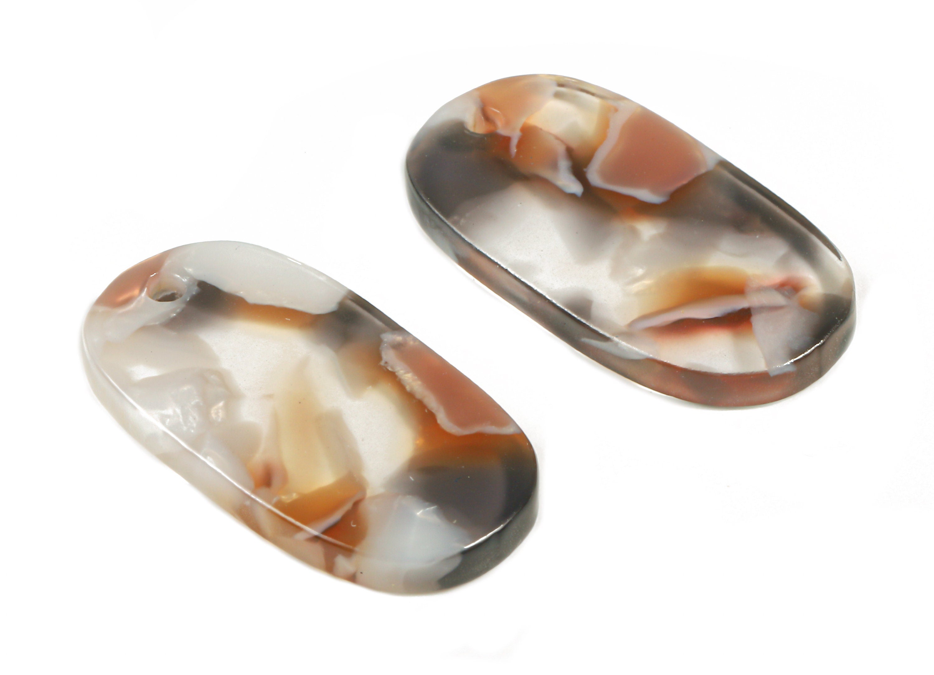 Acetate Oval Charms - Oval Earrings and Pendant - Earring Findings - Jewelry Supplys - Color Code: A372 - 26.38x14.11x2.63mm - AC1156-A372 - DOMEDBAZAAR