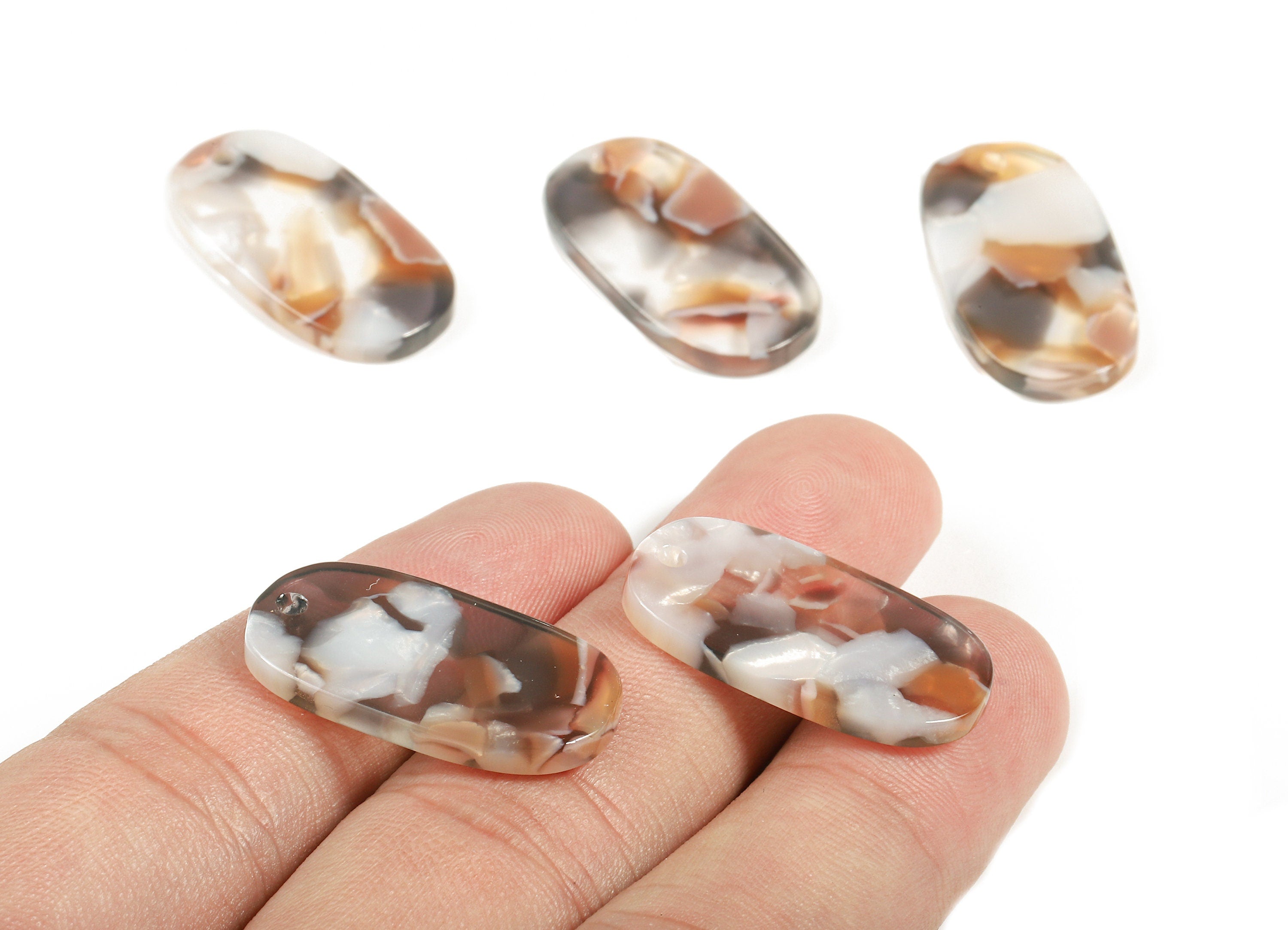 Acetate Oval Charms - Oval Earrings and Pendant - Earring Findings - Jewelry Supplys - Color Code: A372 - 26.38x14.11x2.63mm - AC1156-A372 - DOMEDBAZAAR