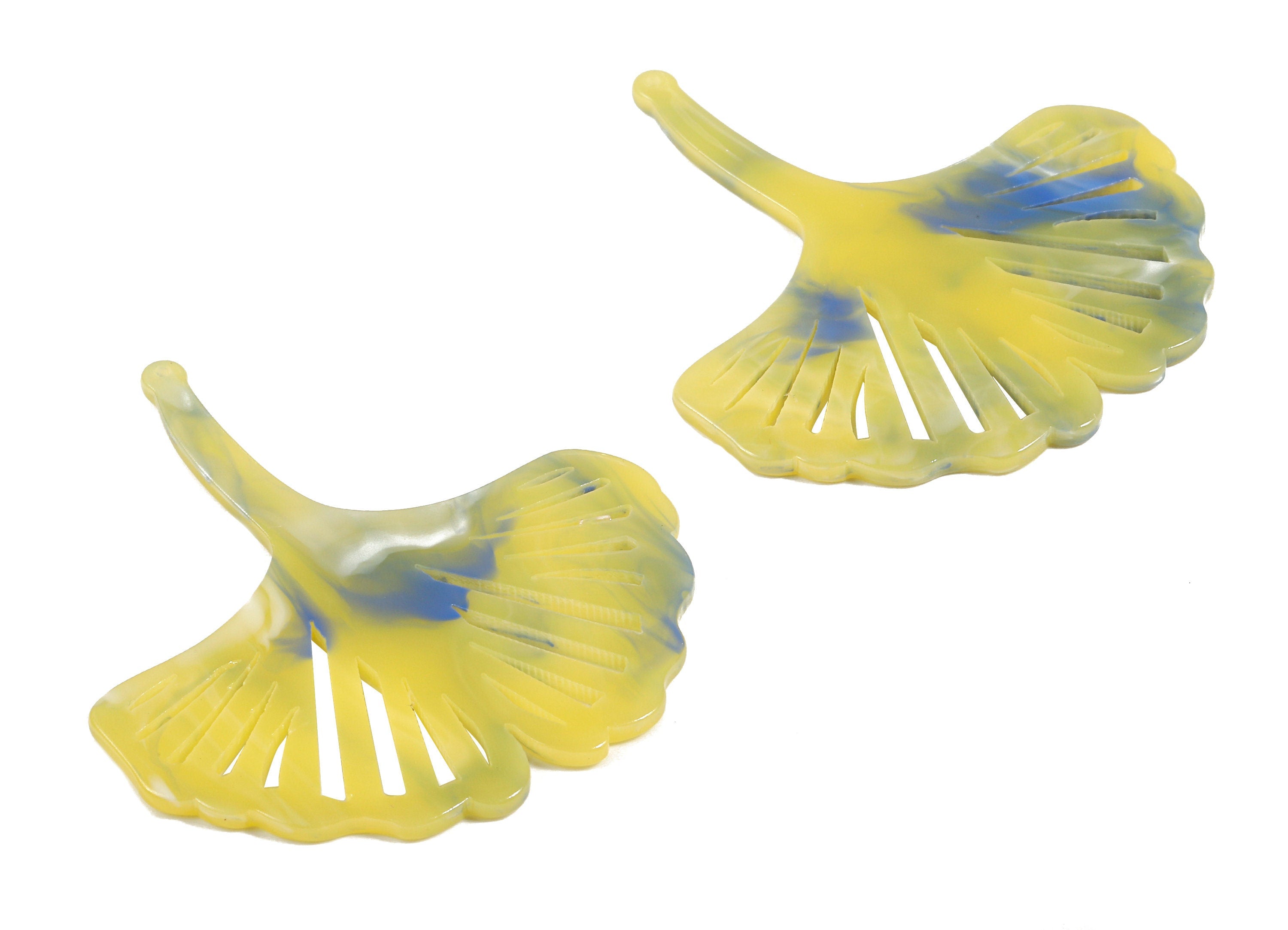 Acetate Ginkgo Charms - Leaf Earrings and Pendant - Earring Findings - Jewelry Supplies - Color Code:A378 - 61.7x55.79x2.59mm - AC1719-A378 - DOMEDBAZAAR