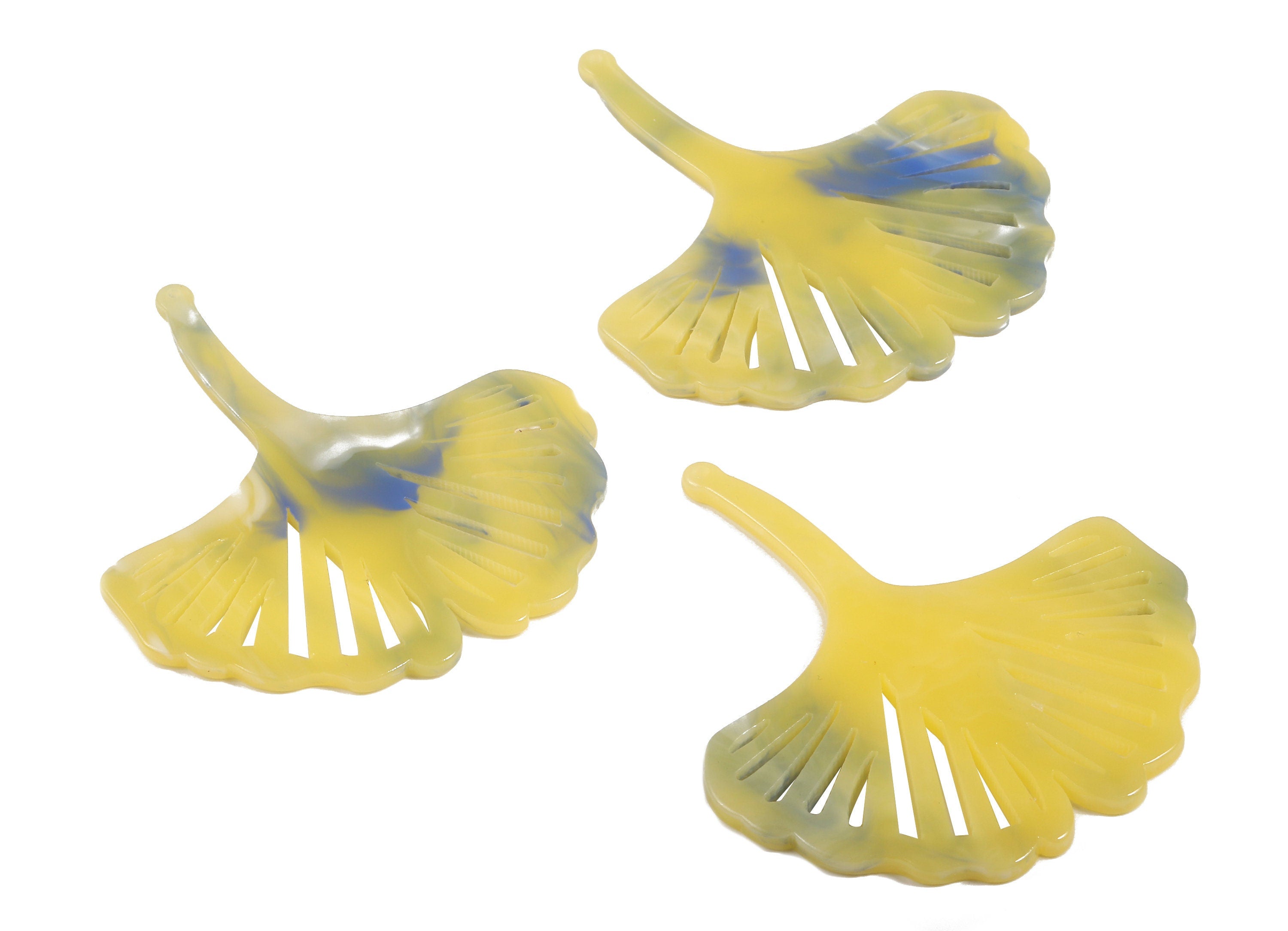 Acetate Ginkgo Charms - Leaf Earrings and Pendant - Earring Findings - Jewelry Supplies - Color Code:A378 - 61.7x55.79x2.59mm - AC1719-A378 - DOMEDBAZAAR