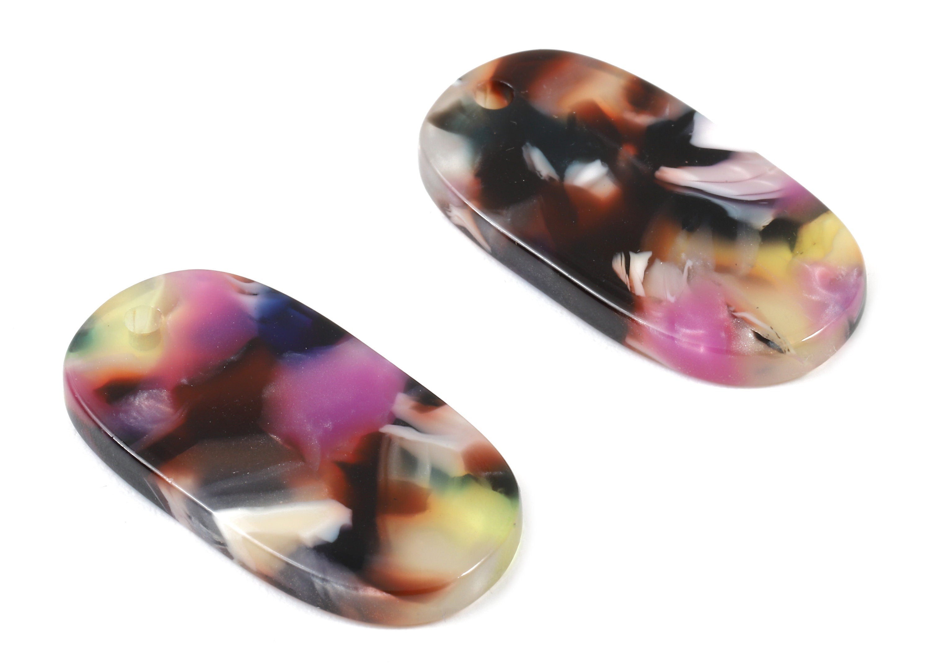 Acetate Oval Charms - Oval Earrings and Pendant - Earring Findings - Jewelry Supplys - Color Code: A11 - 26.44x13.93x2.58mm - AC1156-A11 - DOMEDBAZAAR