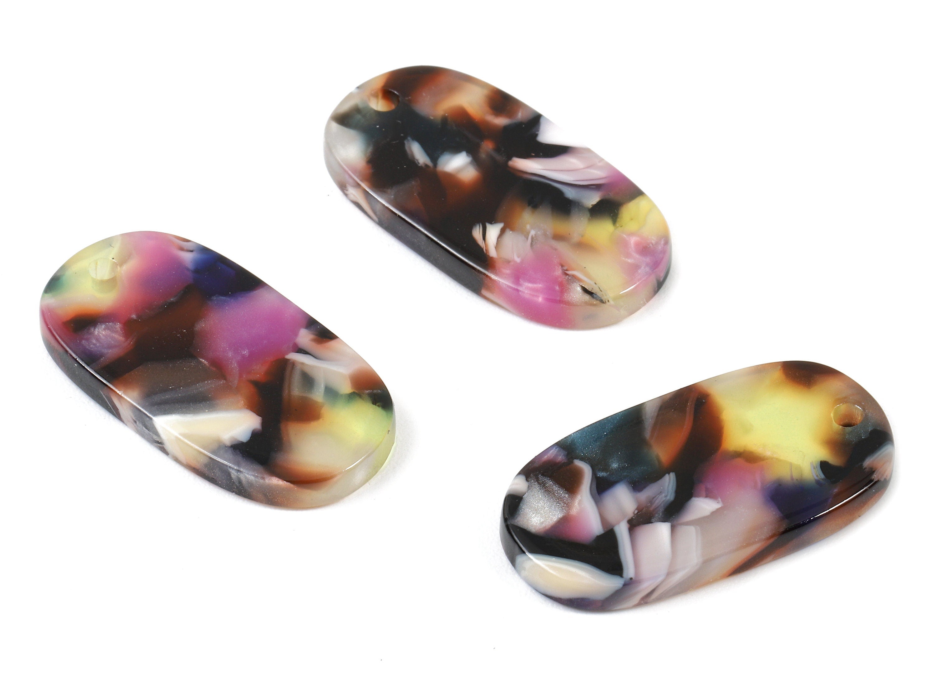Acetate Oval Charms - Oval Earrings and Pendant - Earring Findings - Jewelry Supplys - Color Code: A11 - 26.44x13.93x2.58mm - AC1156-A11 - DOMEDBAZAAR