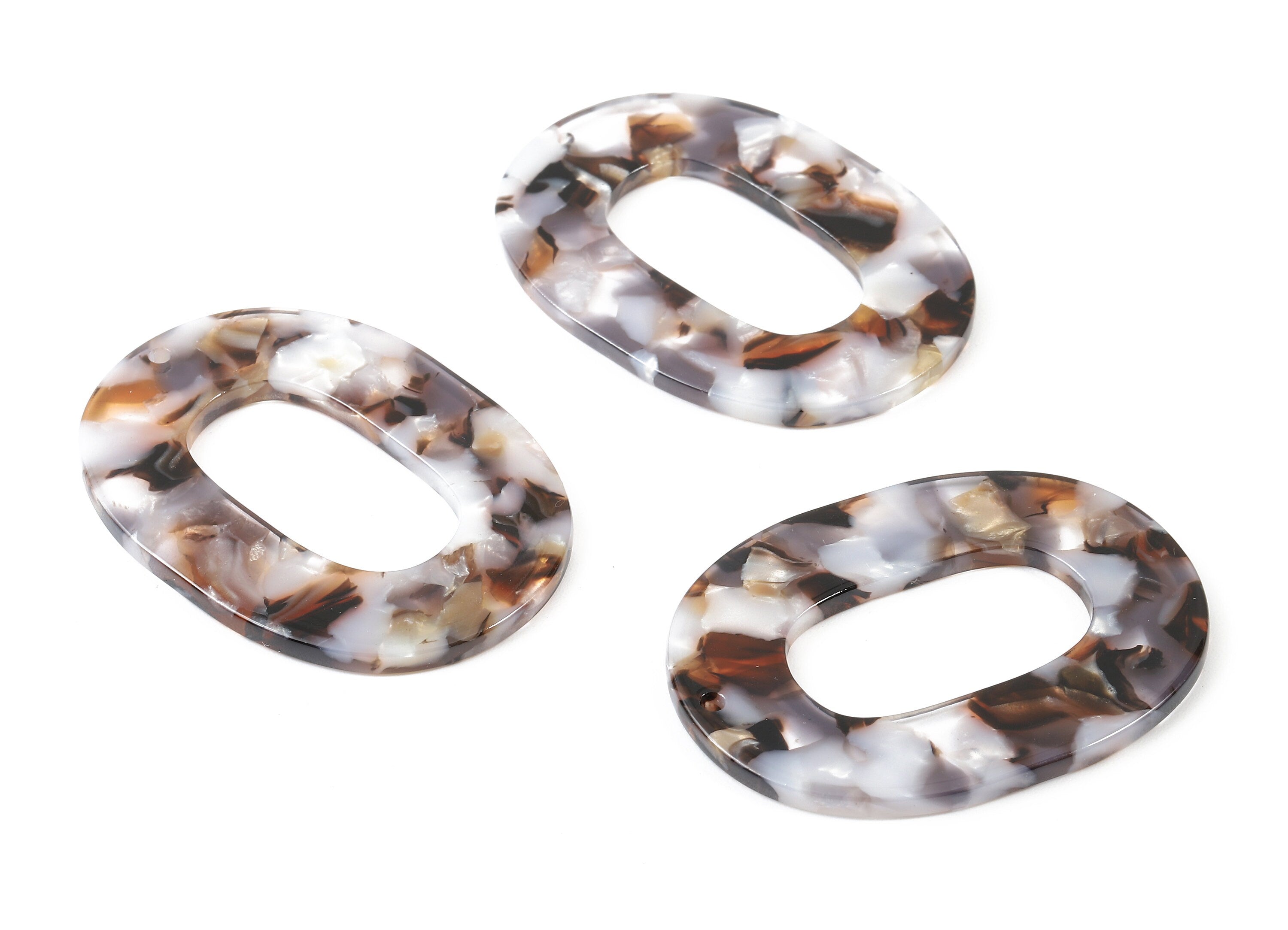 Acetate Oval Charms - Oval Earrings and Pendant - Earring Findings - Jewelry Supplies - Color Code: A412 - 46.67x34.35x2.62mm - AC1065-A412 - DOMEDBAZAAR