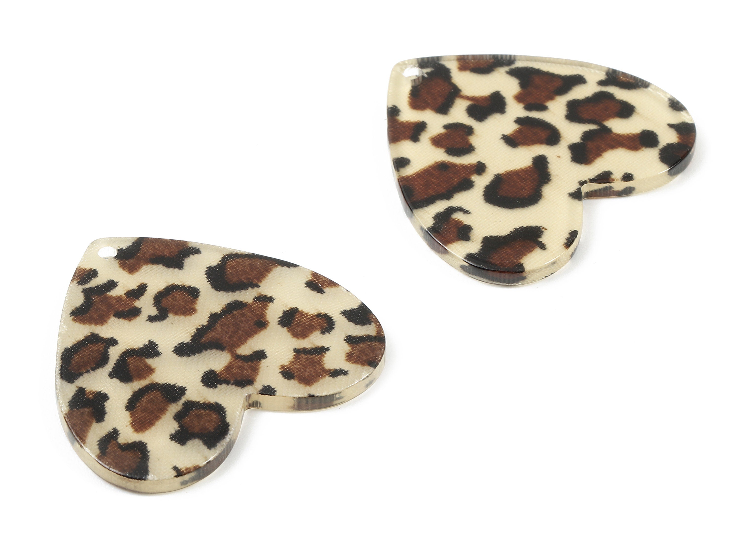 Acrylic Heart Charms - Heart Earring and Pendant - Earring Findings - Jewelry Supplies - Color Code: A128- 30.68x30.18x2.18mm - AC1734-A128 - DOMEDBAZAAR