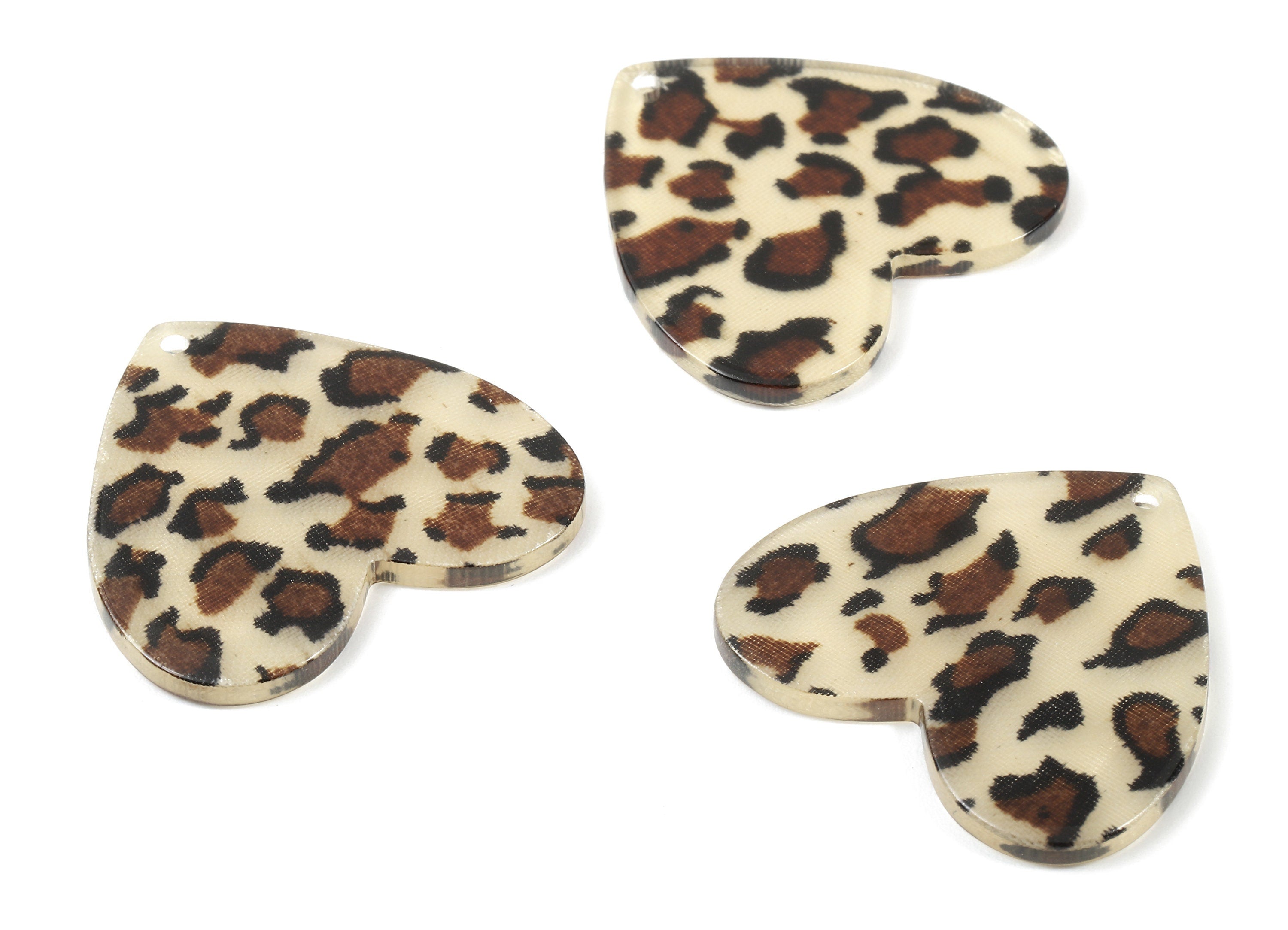 Acrylic Heart Charms - Heart Earring and Pendant - Earring Findings - Jewelry Supplies - Color Code: A128- 30.68x30.18x2.18mm - AC1734-A128 - DOMEDBAZAAR
