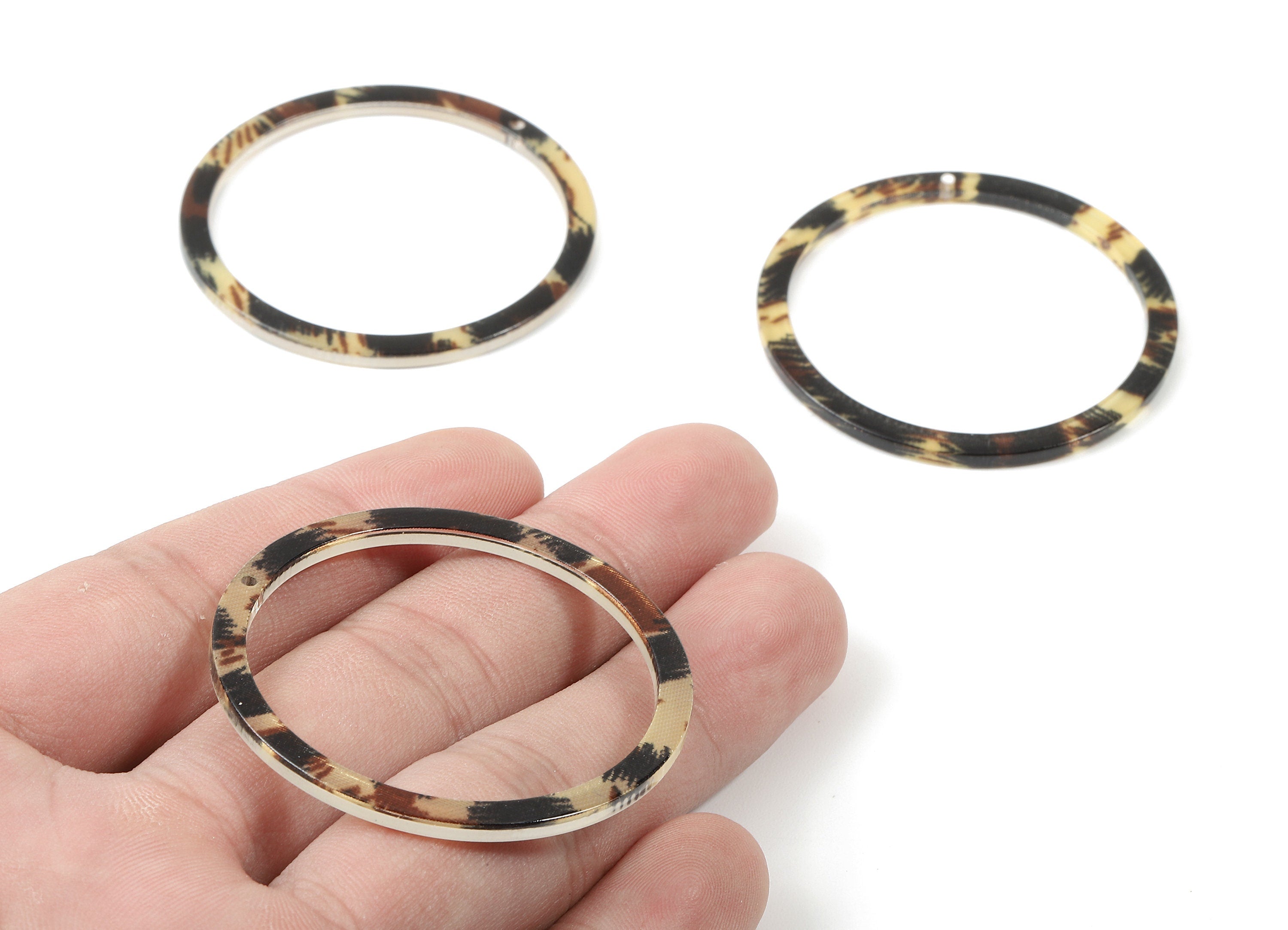Acetate Circle Charms - Hoop Earrings and Pendant - Earring Findings - 1 Hole - Color Code: A129- 44.52x44.52x2.47mm - AC1126-A129 - DOMEDBAZAAR