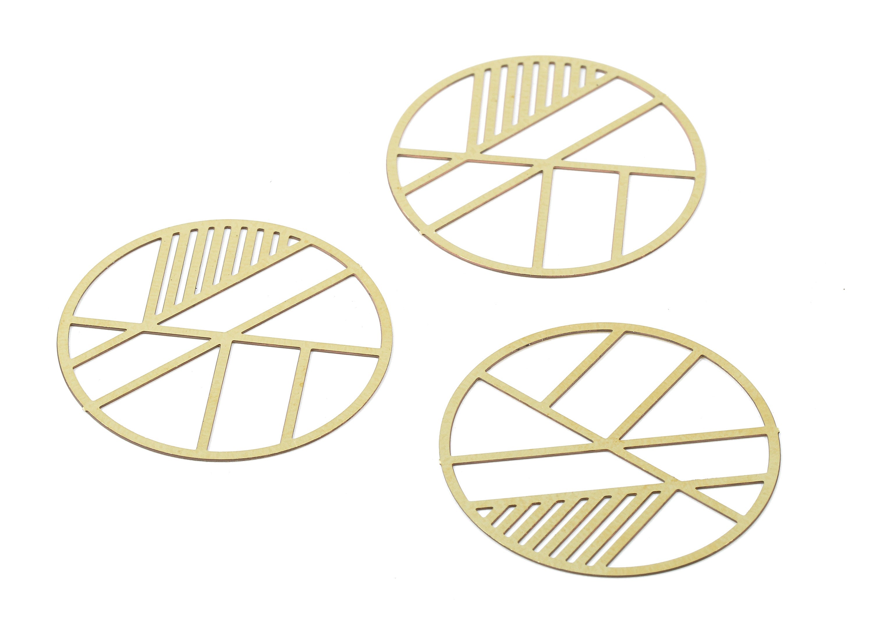 Brass Round Geometric Charms - Raw Brass Round Earrings and Pendant - Brass Necklace Charms - Jewelry Supplies - 30x30x0.3mm - JJB5770 - DOMEDBAZAAR