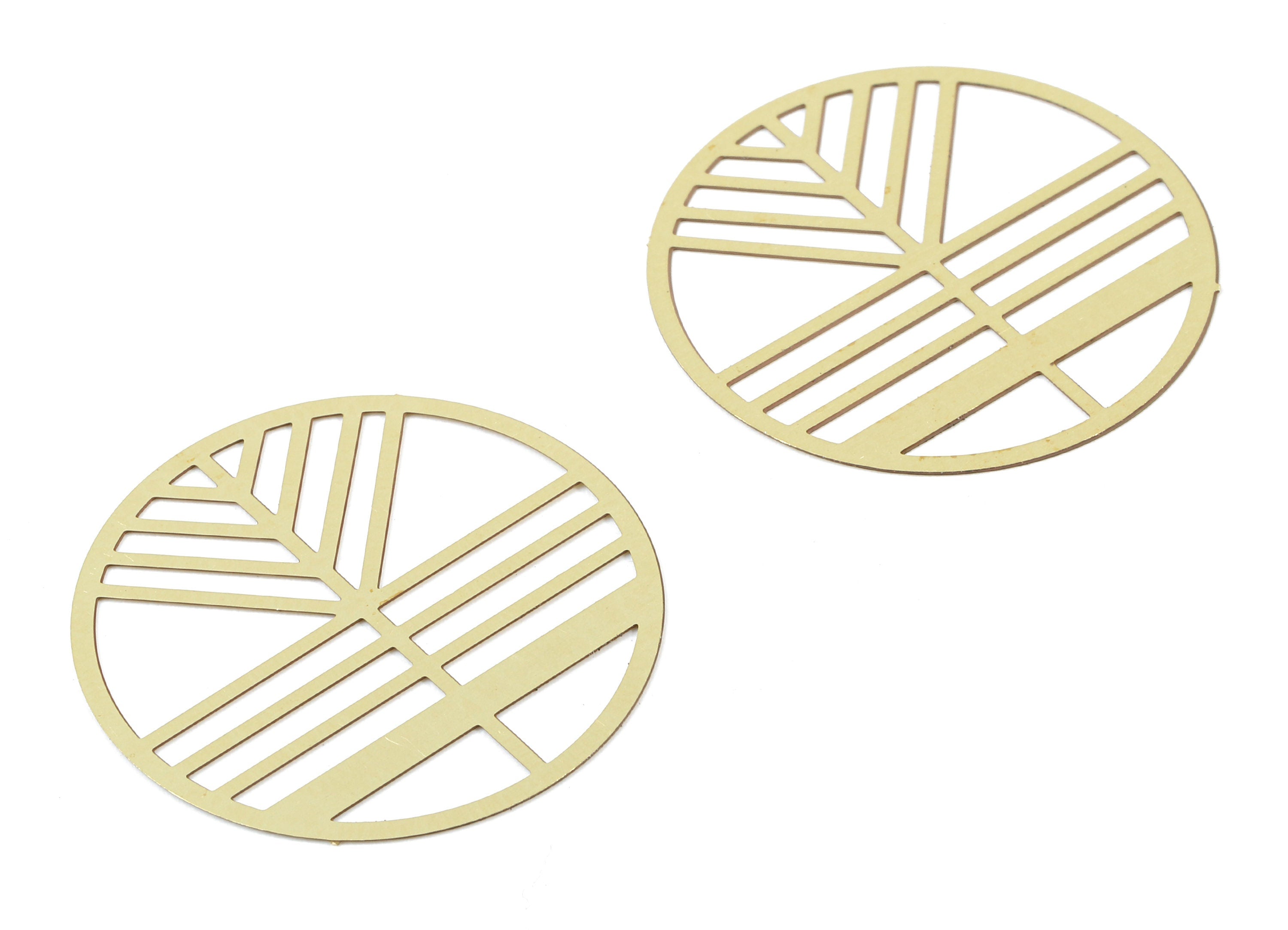 Brass Round Geometric Charms - Raw Brass Round Earrings and Pendant - Brass Necklace Charms - Jewelry Supplies - 30x30x0.3mm - JJB5771 - DOMEDBAZAAR