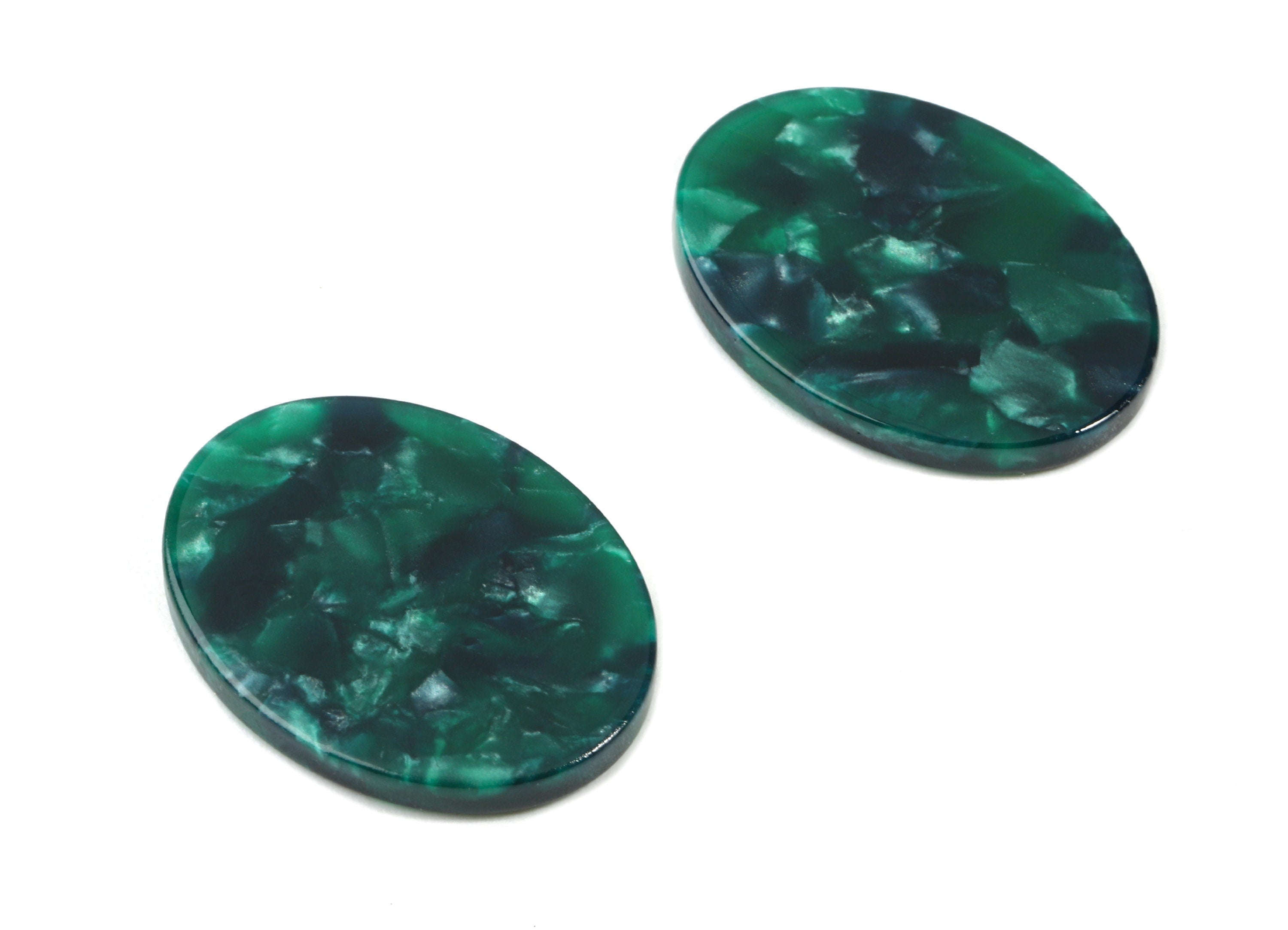 Acetate Oval Bead Charms - Green Oval Bead Charm - Earring Findings - Jewelry Supplies - Color Code:A13 - 25.73x19.77x2.45mm - AC1808-A13 - DOMEDBAZAAR