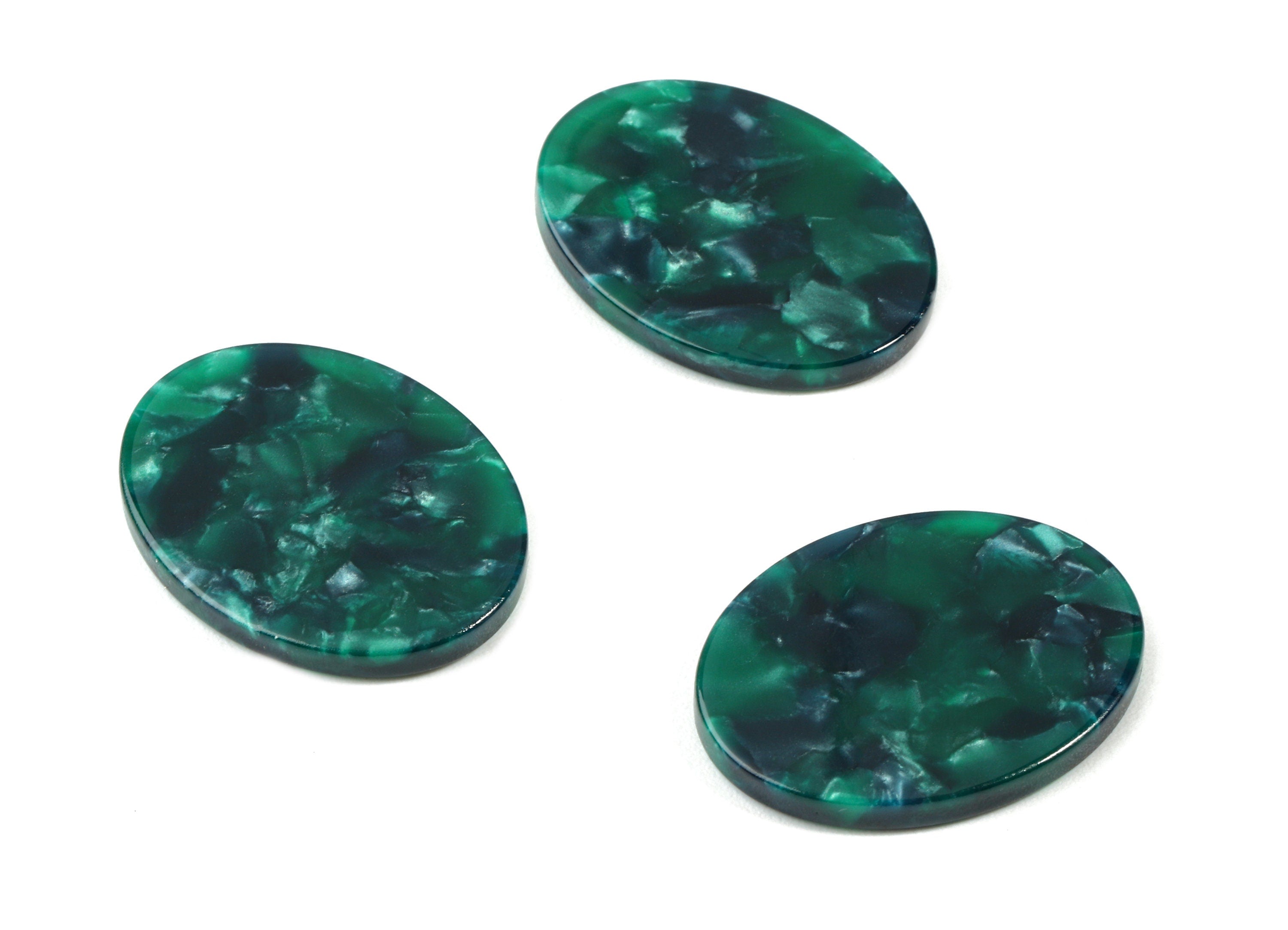 Acetate Oval Bead Charms - Green Oval Bead Charm - Earring Findings - Jewelry Supplies - Color Code:A13 - 25.73x19.77x2.45mm - AC1808-A13 - DOMEDBAZAAR
