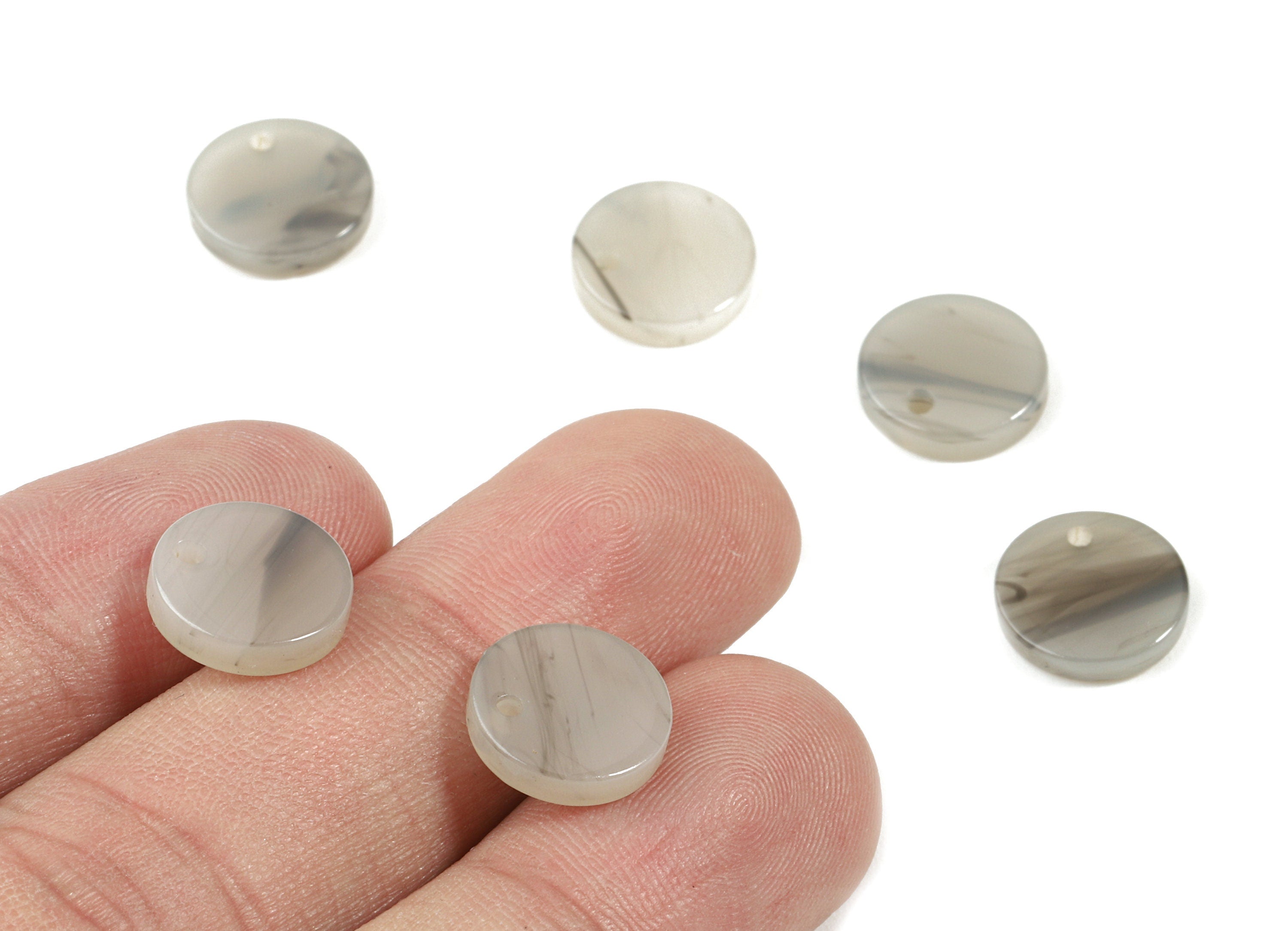 Acetate Acrylic Round Earring Charms -  Circle Earring pendant - Jewelry Supplies - Color Code: A417 - 11.2x11.2x2.66mm - AC1483-A417 - DOMEDBAZAAR