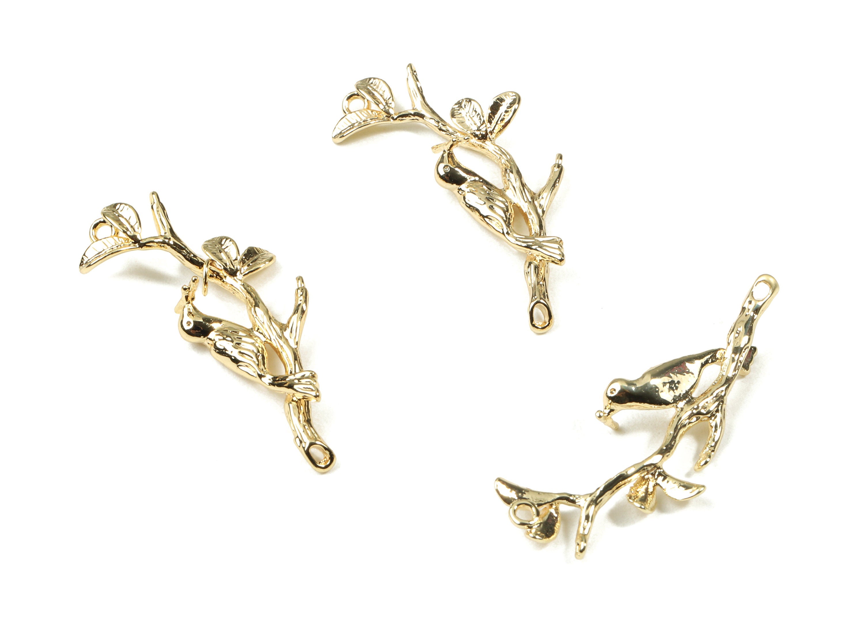 Brass Branch Connector - Gold Branch Necklace Connector - 18K Real Gold Plated Brass - Jewelry Supplies - 30.09x12.23x5.03mm - RGP2494 - DOMEDBAZAAR