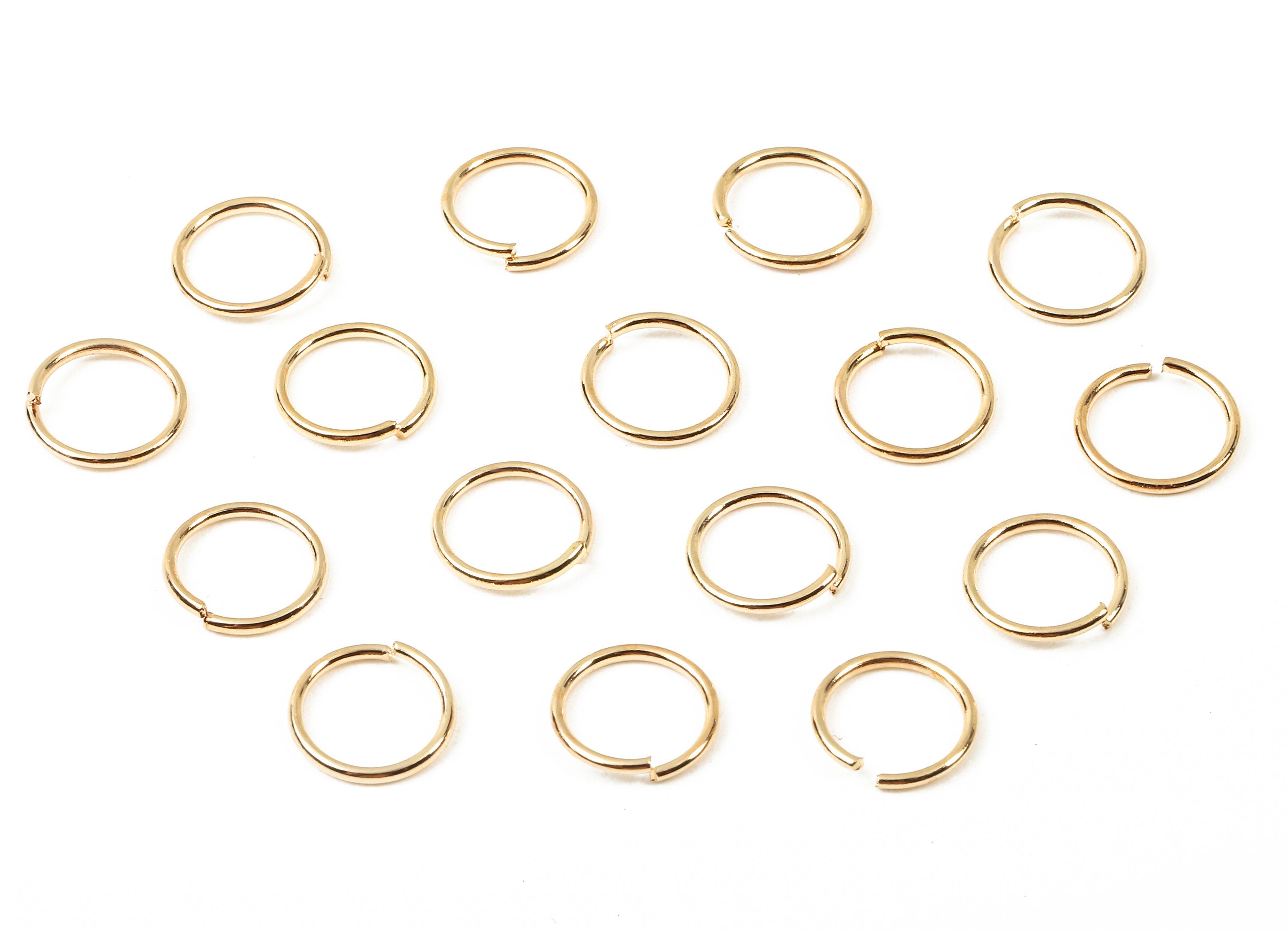 Brass 0.8x8 Jump Rings - Brass Open Jump Rings - Brass Connectors - Gold Tone Plated Brass - Jewellery Supplies - 8x8x0.8mm - PP2952G - DOMEDBAZAAR