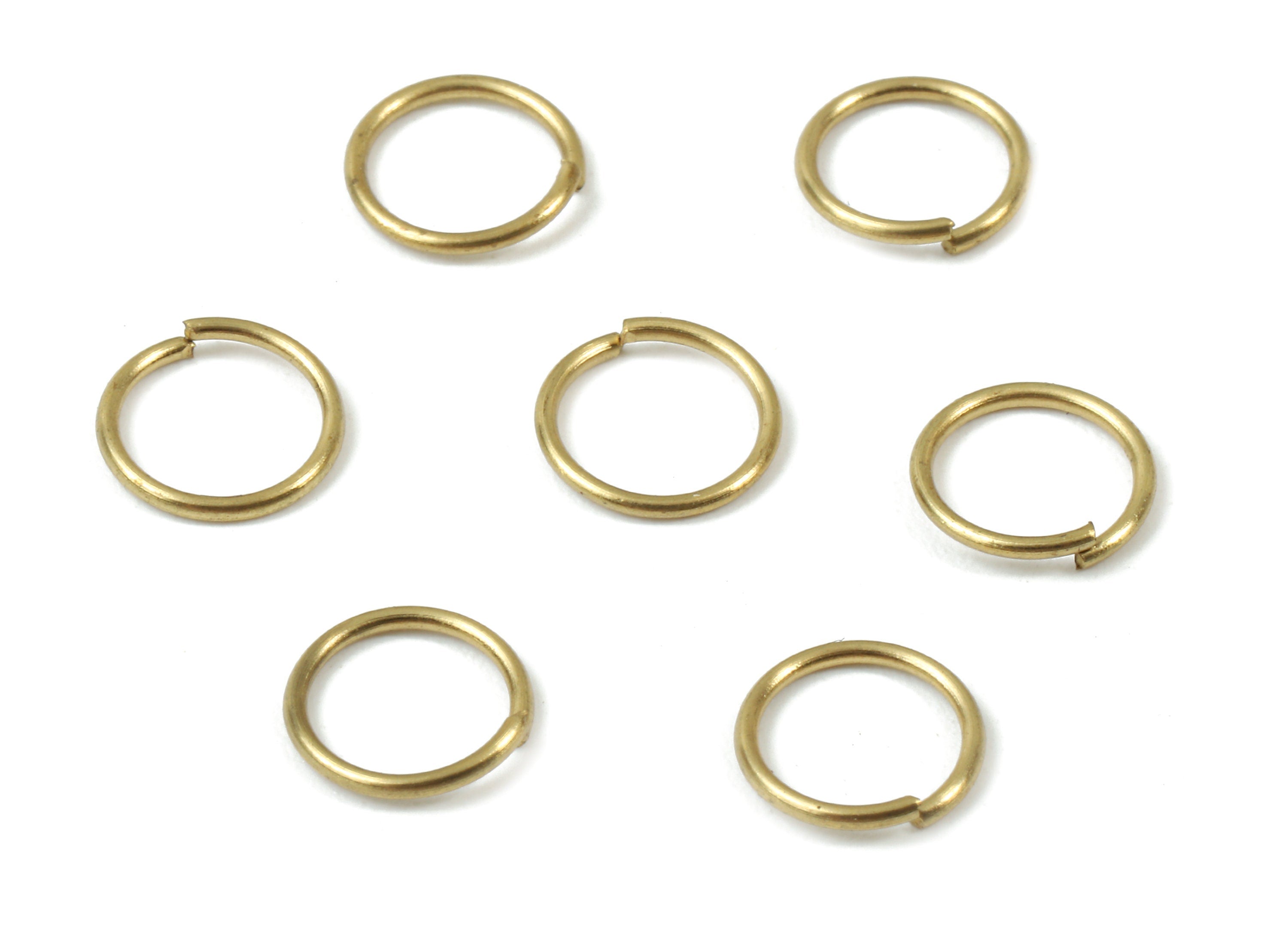 Brass 0.8x8 Jump Rings - Brass Open Jump Rings - Brass Connectors - Raw Brass Jump Ring Findings - Jewellery Supplies - 8x8x0.8mm - PP2952 - DOMEDBAZAAR