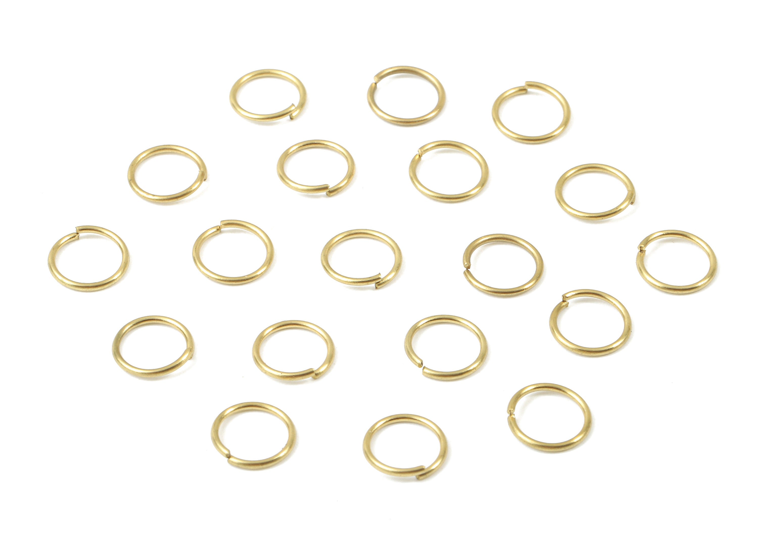 Brass 0.8x8 Jump Rings - Brass Open Jump Rings - Brass Connectors - Raw Brass Jump Ring Findings - Jewellery Supplies - 8x8x0.8mm - PP2952 - DOMEDBAZAAR