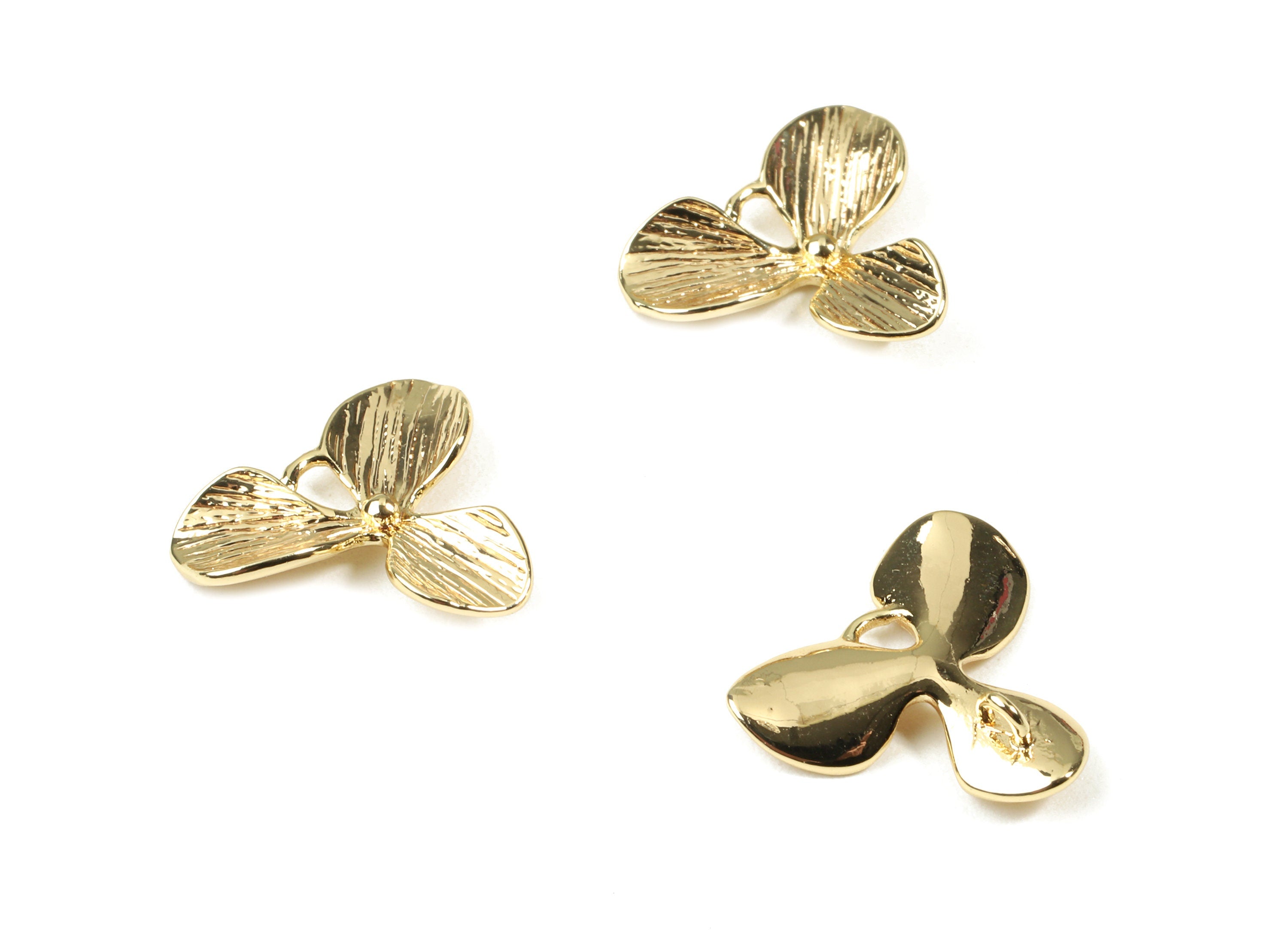 Brass Leaf Earring Connector - Brass Leaf Bracelet - 18K Real Gold Plated Brass - Jewelry Supplies - 16.77x16.77x0.76mm - RGP2518 - DOMEDBAZAAR