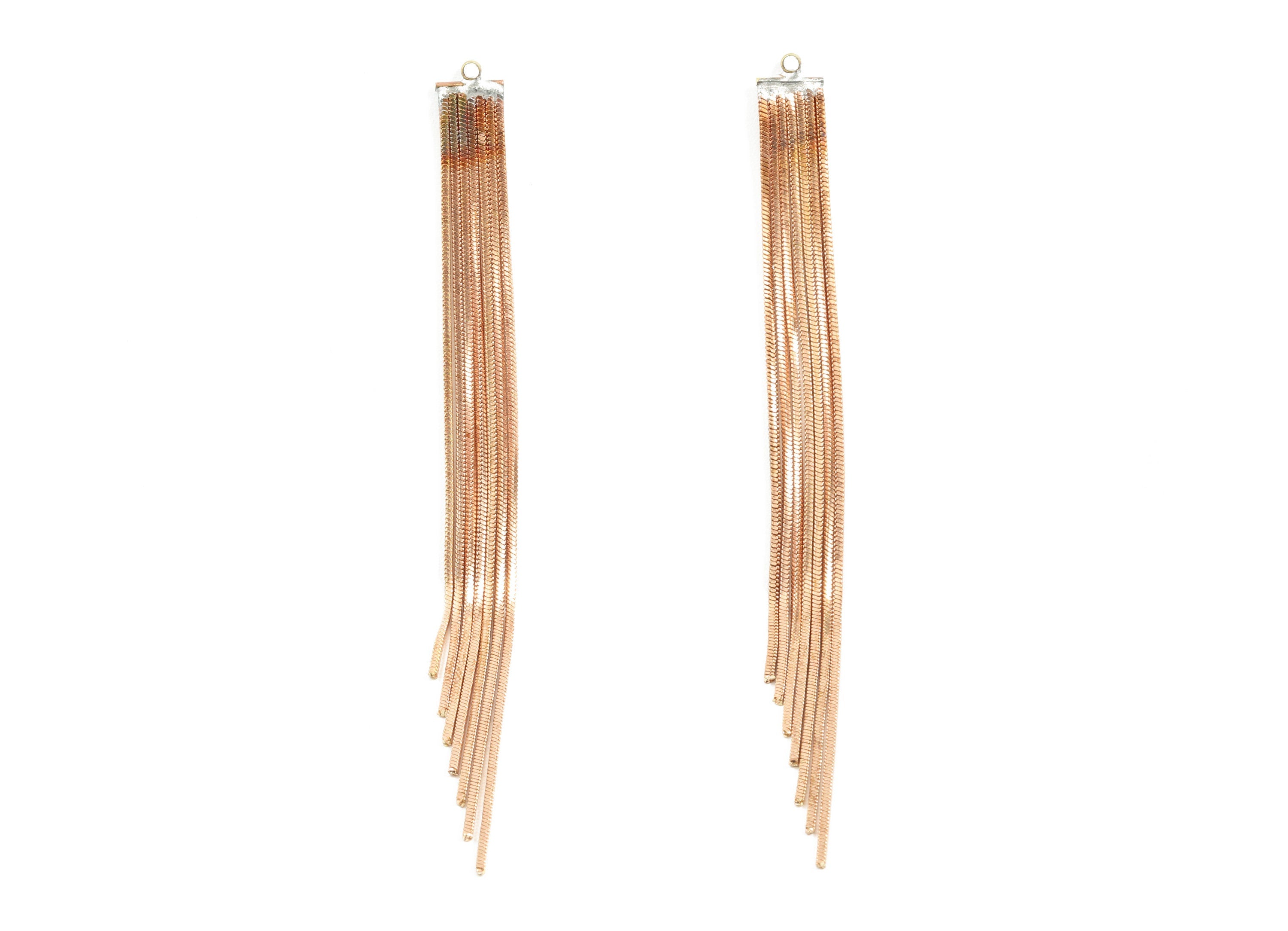 Brass Snake Chains Charm - Raw Brass Tassel Chains Charms - Earring Findings - Jewellery Supplies - 105x7.84x1.15mm - PP3053 - DOMEDBAZAAR