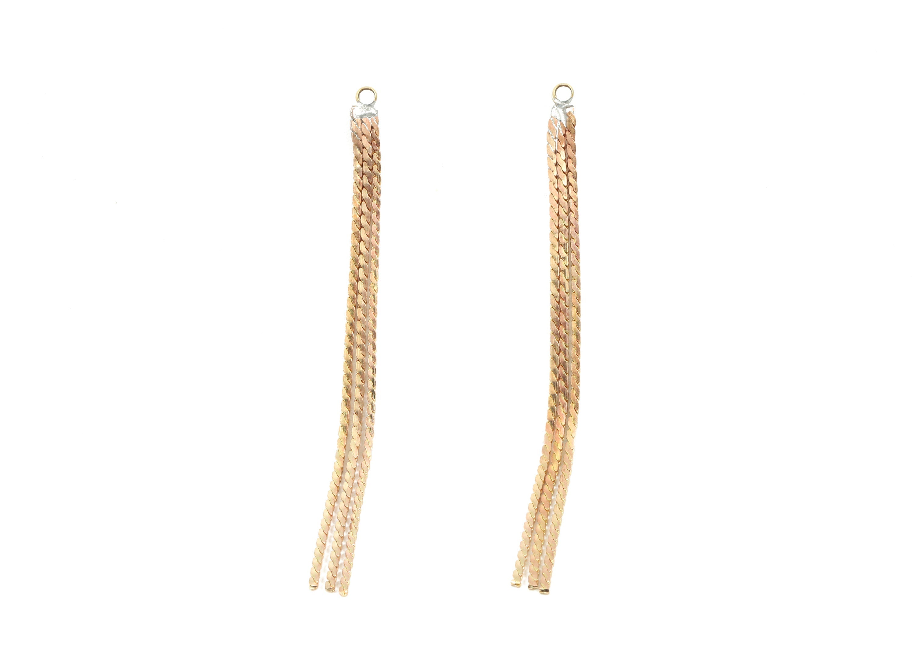 Brass Serpentine Chains Charm - Raw Brass Tassel Chains Charms - Earring Findings - Jewelry Supplies - 62x3.66x1.4mm - PP3054 - DOMEDBAZAAR