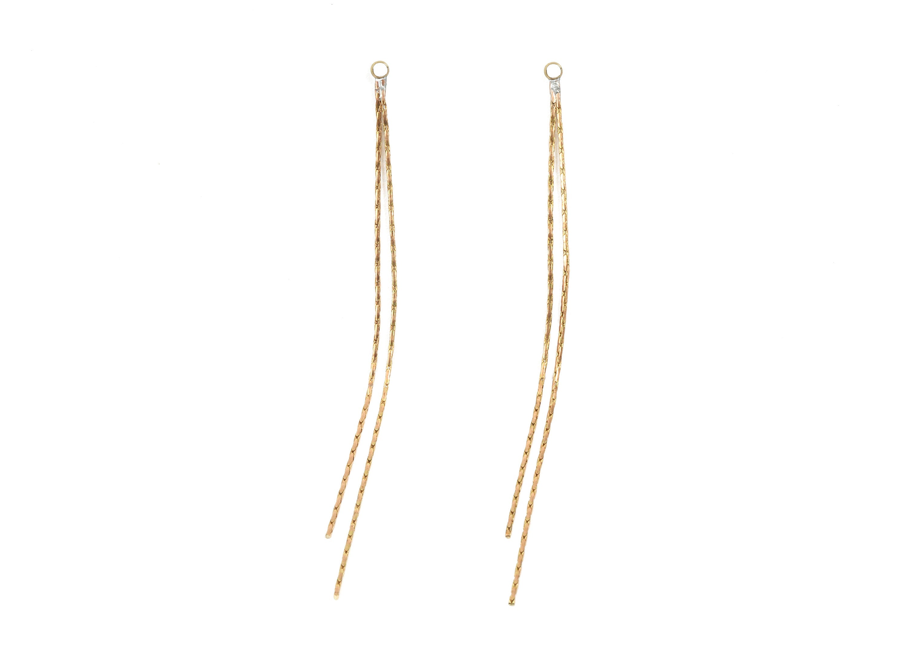 Brass Snake Chains Charm - Raw Brass Tassel Chains Charms - Earring Findings - Jewelry Supplies - 77.47x2.39x1.05mm - PP3055 - DOMEDBAZAAR